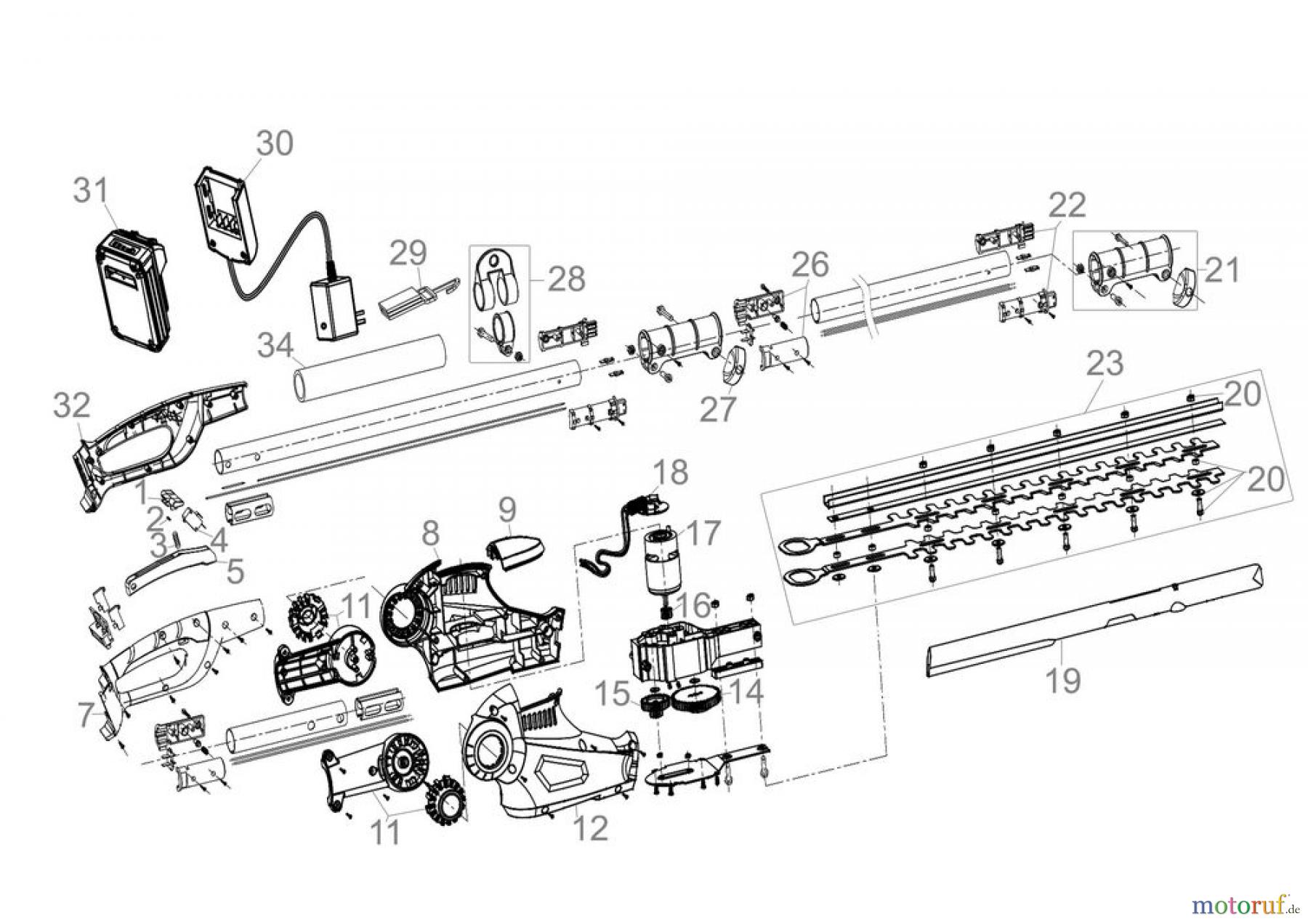Güde Gartentechnik Heckenscheren Akku-Heckenscheren HECKENSCHERE 410/18 HSL SET - 95785 FSL95785-01