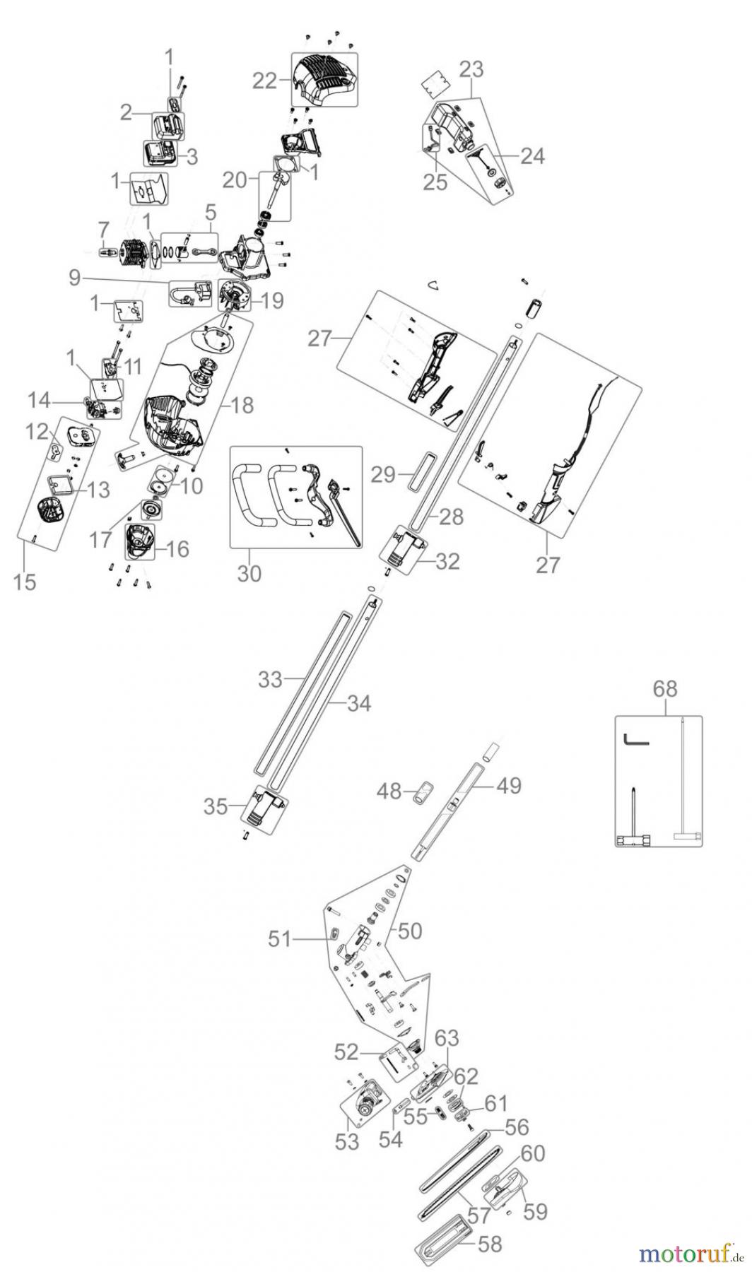 Güde Gartentechnik Astkettensägen Benzin-Astsägen MOTORASTKETTENSÄGE GAK 1000 B - 95156 FSL95156-01