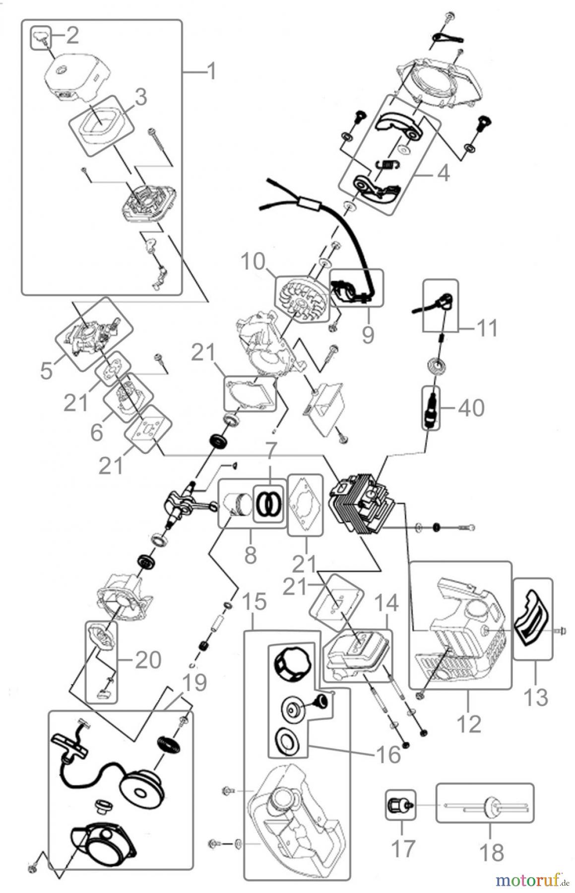 Güde Gartentechnik Astkettensägen Benzin-Astsägen MOTORASTKETTENSÄGE GAK 420 P TELE - 95160 FSL95160-01 Seite 1