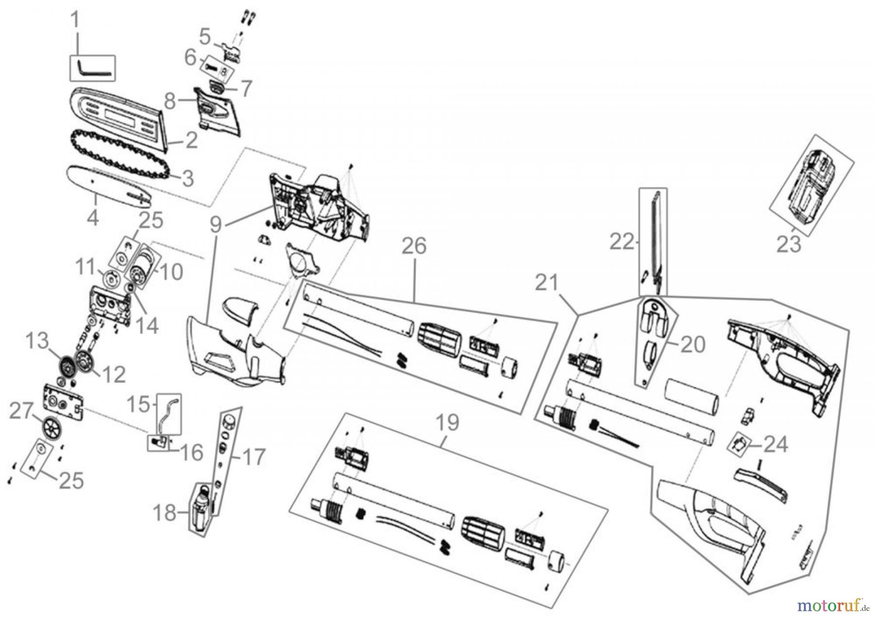 Güde Gartentechnik Astkettensägen Akku-Astsägen AKKU-ASTKETTENSÄGE 255/24 LI-ION - 95685 FSL95685-01