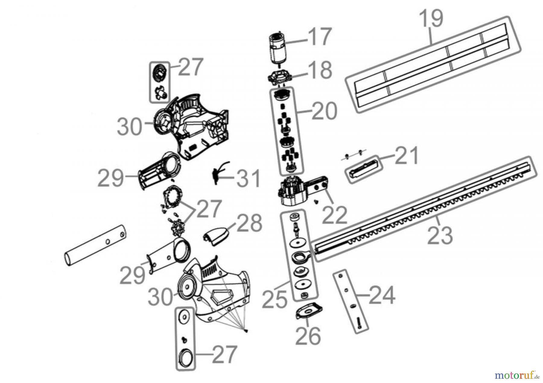 Güde Gartentechnik Kombigeräte Akku Anbauwerkzeug HECKENSCHERENKOPF 530/25 HSK - 95610 FSL95610-01