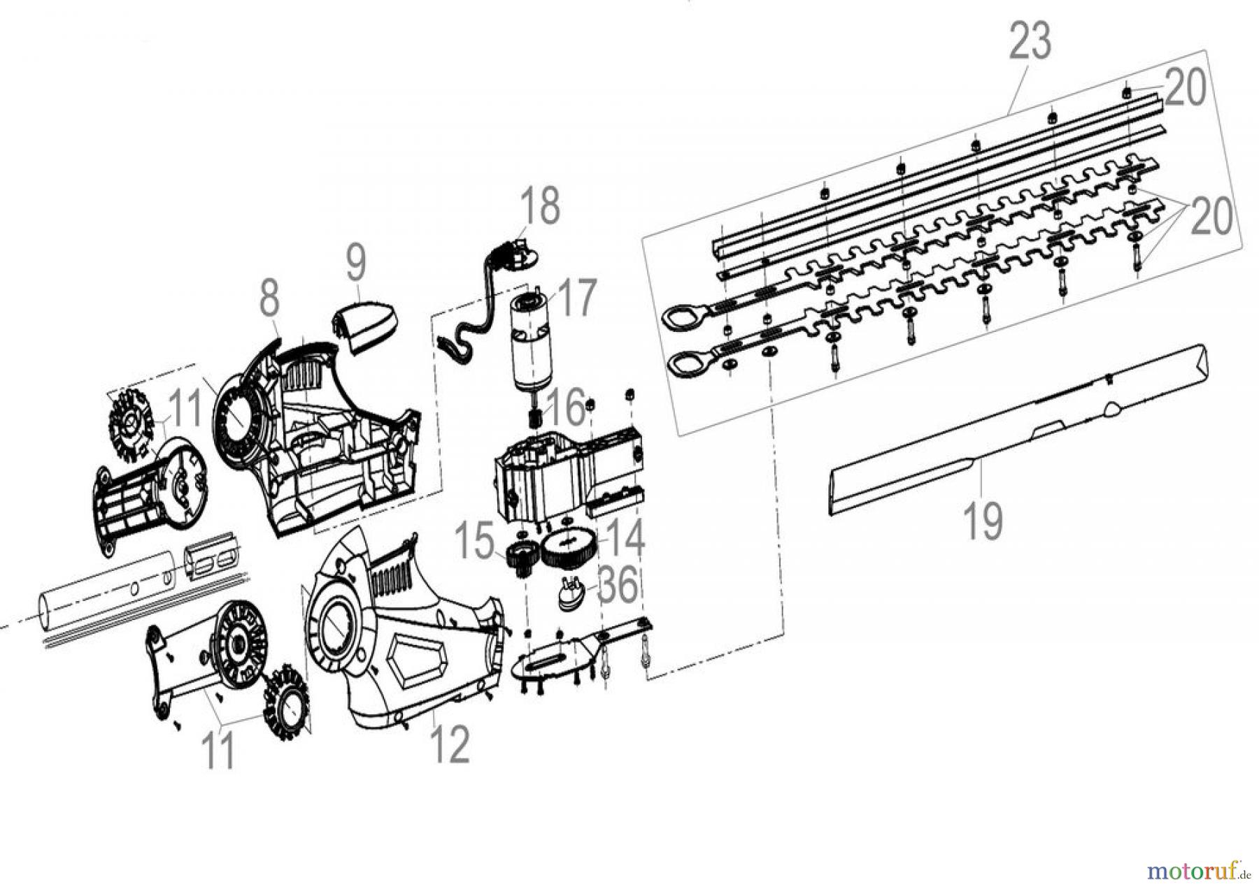 Güde Gartentechnik Kombigeräte Akku Anbauwerkzeug HECKENSCHERENKOPF 530/36 HSK - 95724 FSL95724-01