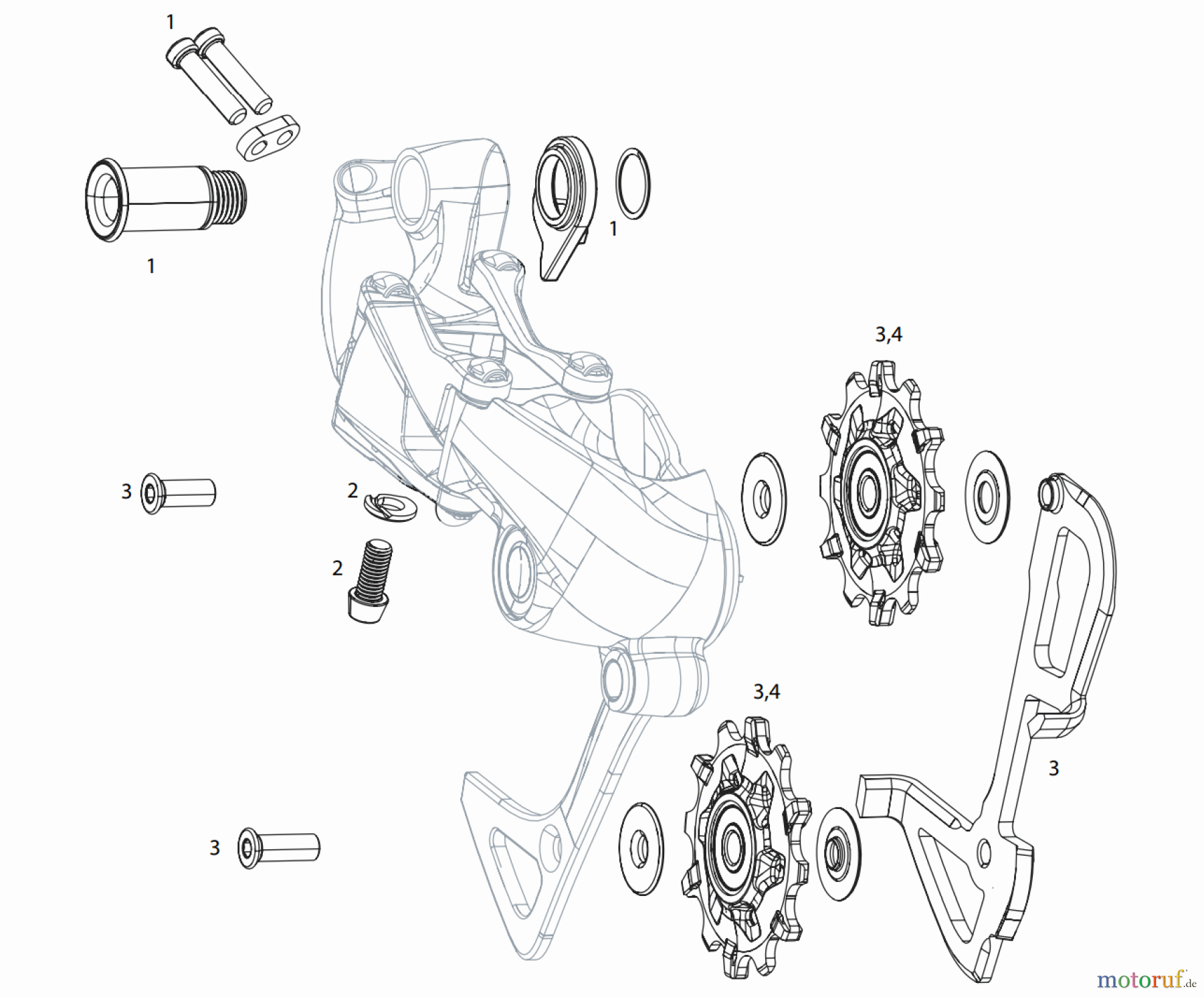 Sram Sram SRAM GX 1X11, GX DH 1X7 TYPE 2.1 - REAR DERAILLEUR