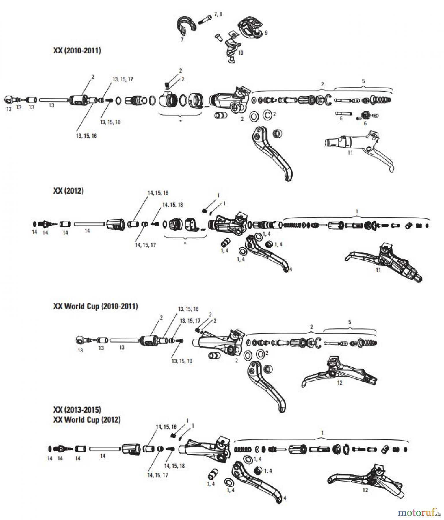 Sram Sram XX (2010-2011) / XX WORLD CUP (2011-2014) - HYDRAULIC DISC BRAKE - LEVERS