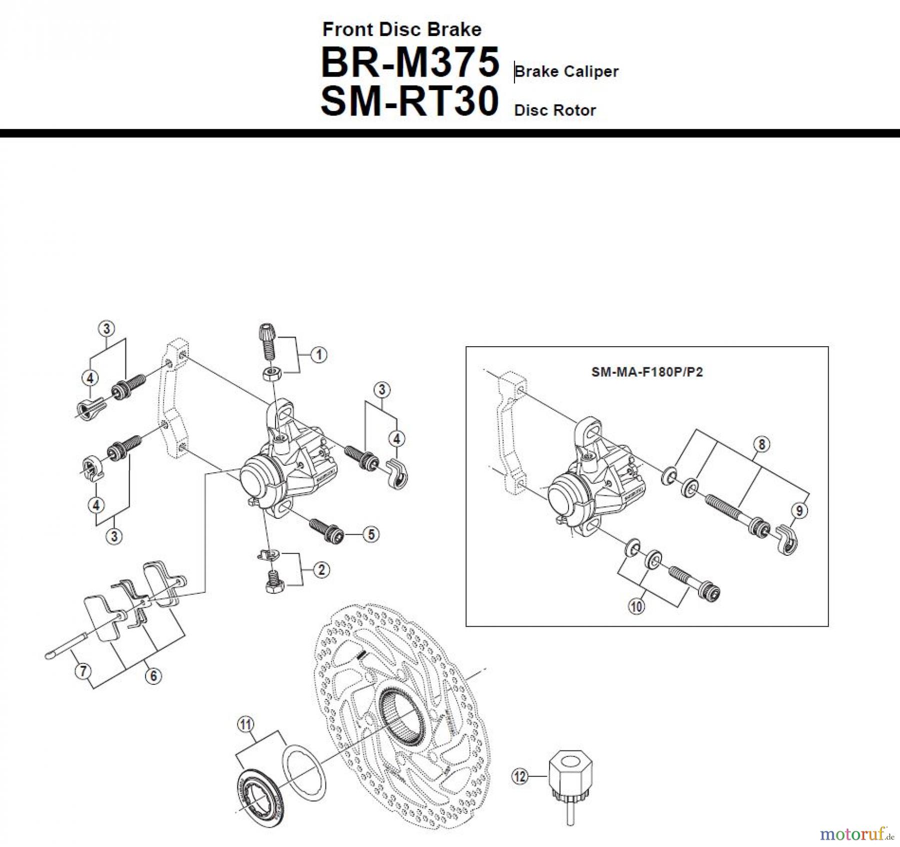 Shimano BR Brake - Bremse BR-M375 -F -3229