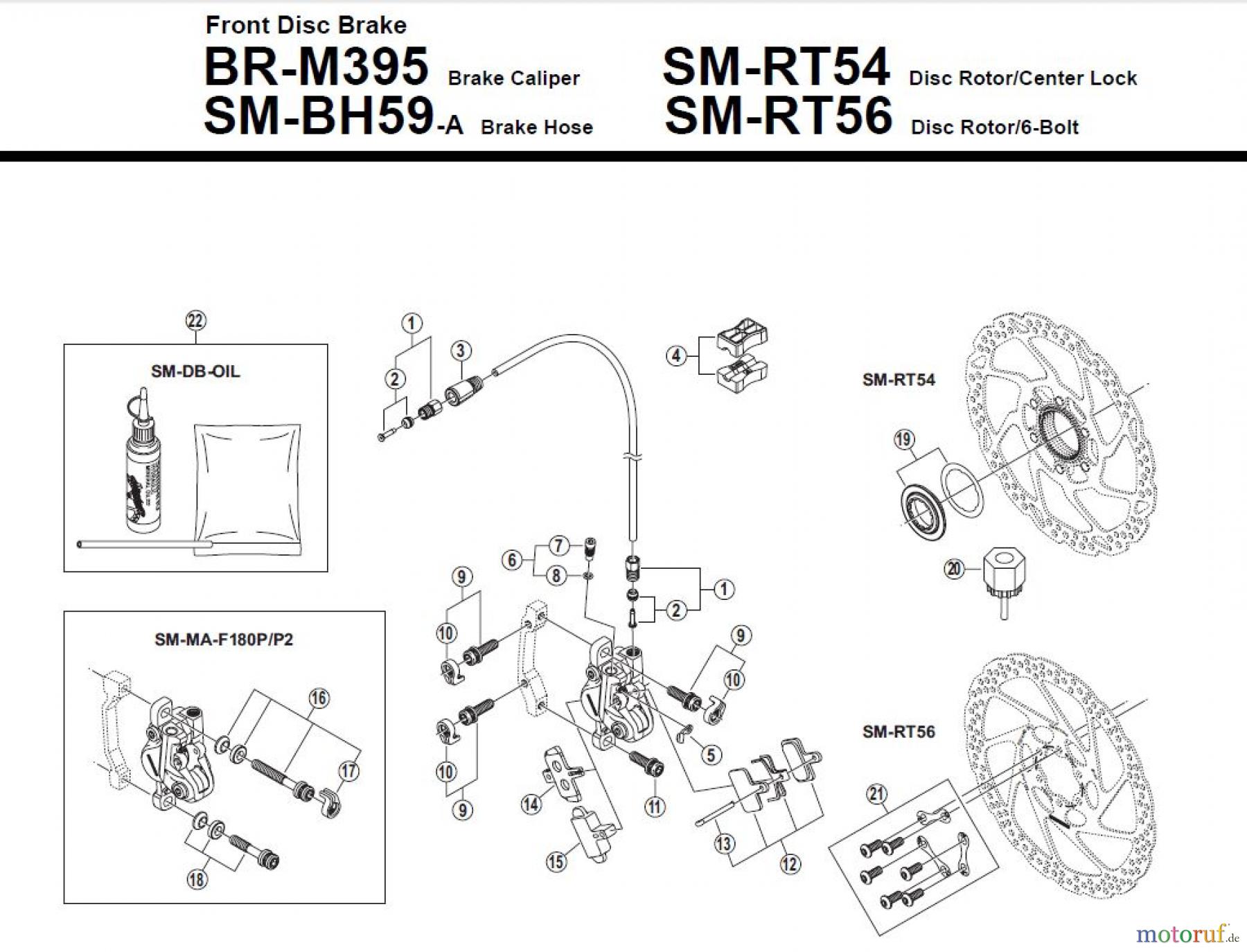 Shimano BR Brake - Bremse BR-M395 -F- 3356 Front Disc Brake