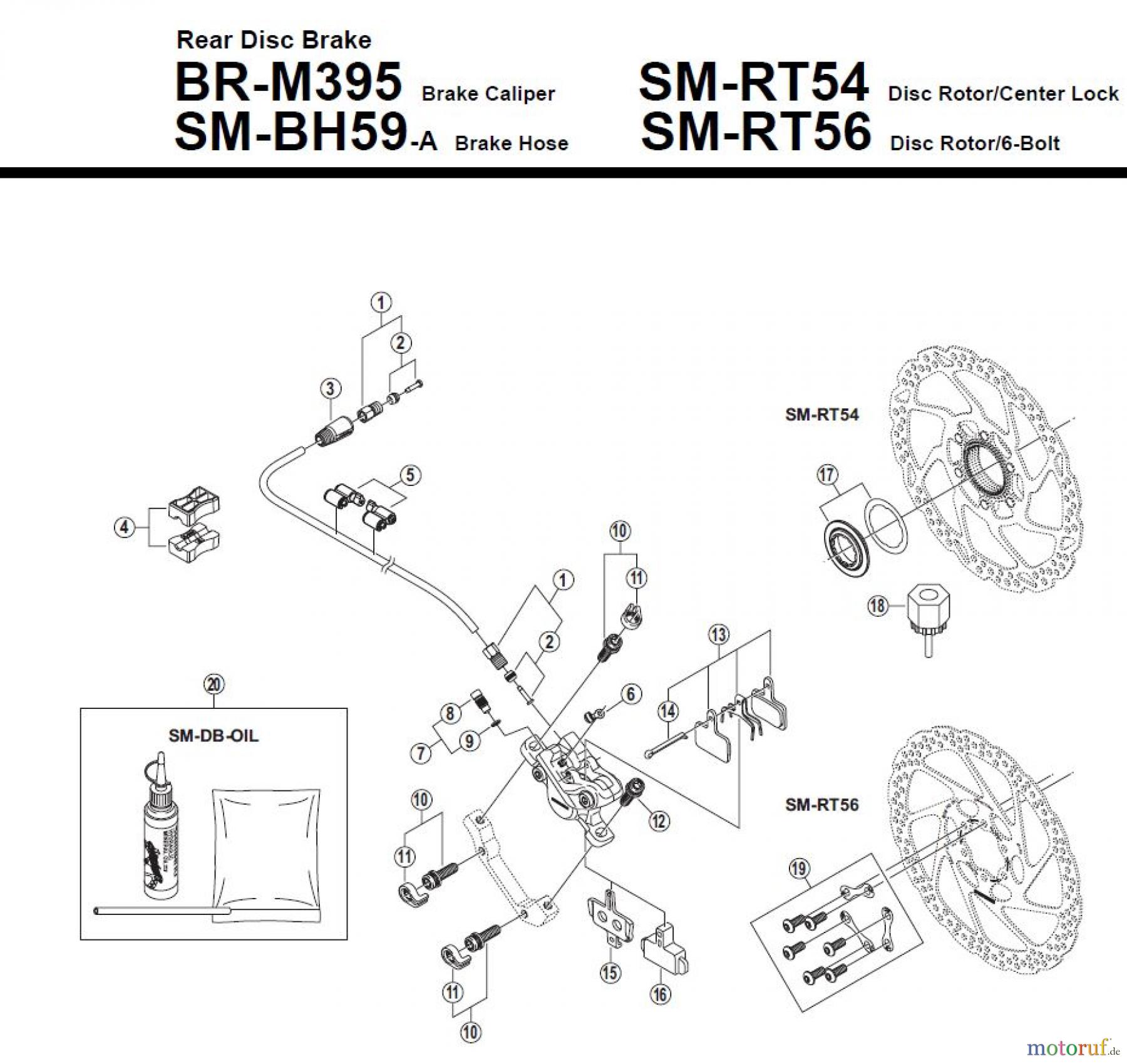 Shimano BR Brake - Bremse BR-M395-R-3268 Rear Disc Brake