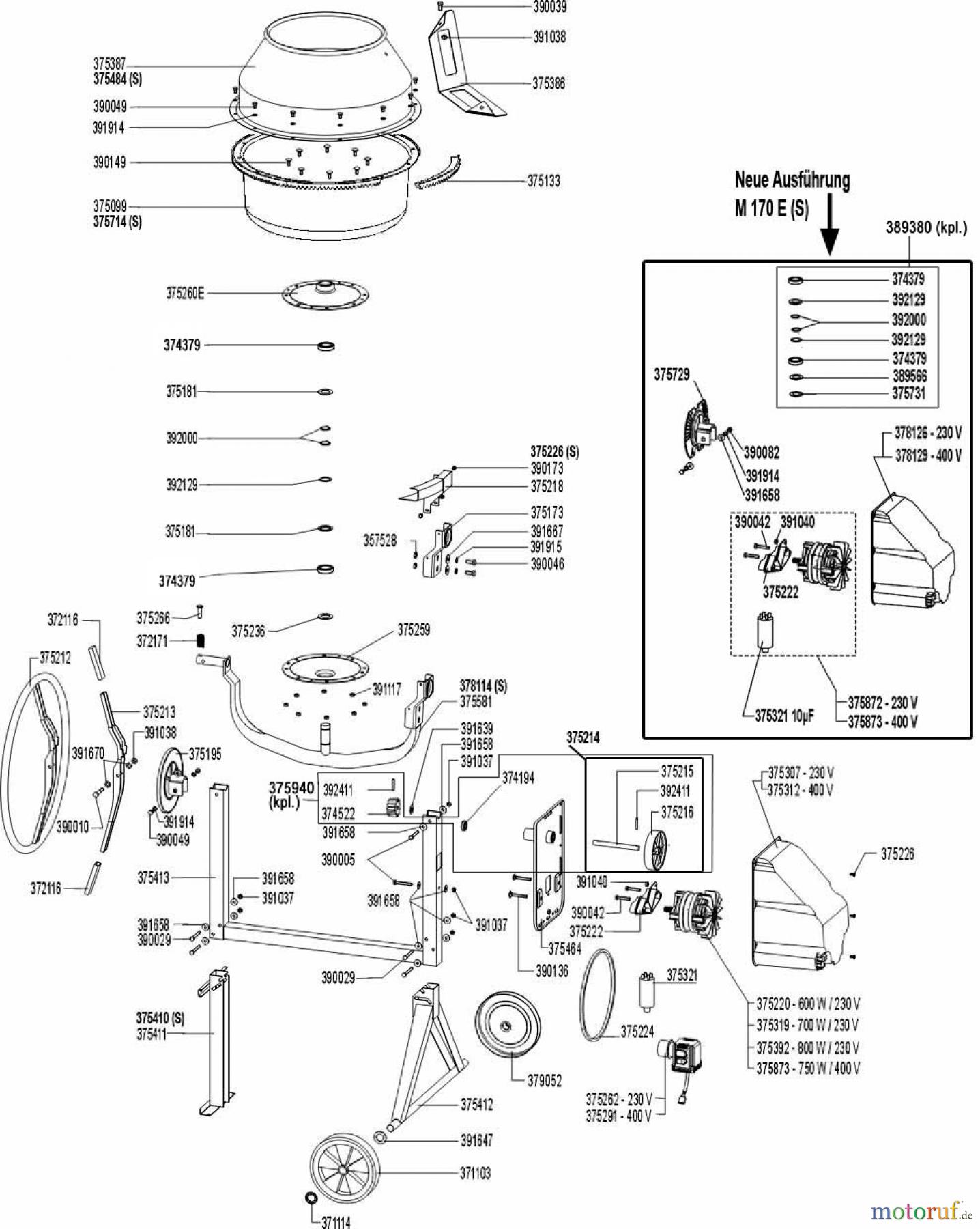  Atika Bau Betonmischer M170E (S) / M190E (S)