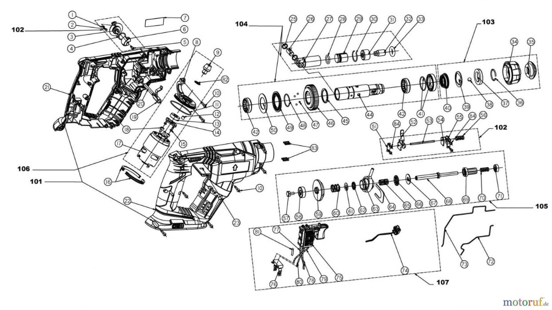 Ryobi (Schlag-)Bohrschrauber Akkuschrauber R18SDS-0 18 V AKKU-KOMBIHAMMER SDS-PLUS R18SDS-0 18 V AKKU-KOMBIHAMMER SDS-PLUS