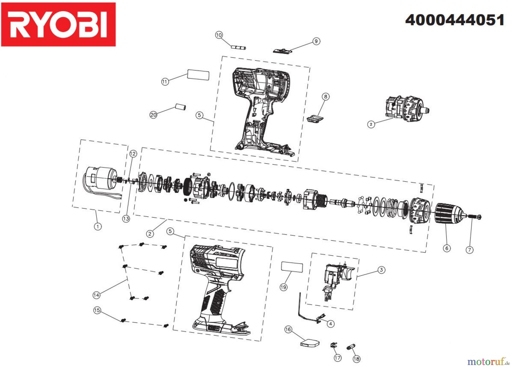  Ryobi (Schlag-)Bohrschrauber Akkuschrauber RCD1802M 18V 2-GANG AKKU-BOHRSCHRAUBER  RCD1802M 18V 2-GANG AKKU-BOHRSCHRAUBER