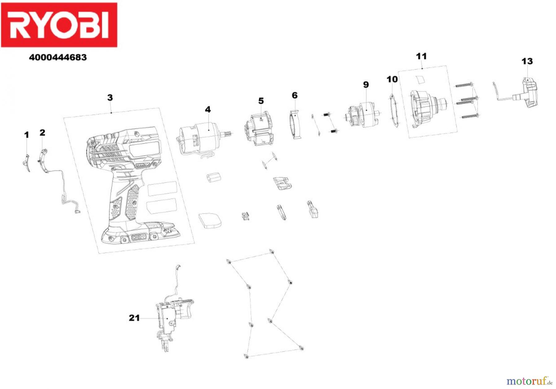  Ryobi (Schlag-)Bohrschrauber Akkuschrauber R18ID3-0 18V AKKU SCHLAGSCHRAUBER R18ID3-0 18V AKKU SCHLAGSCHRAUBER