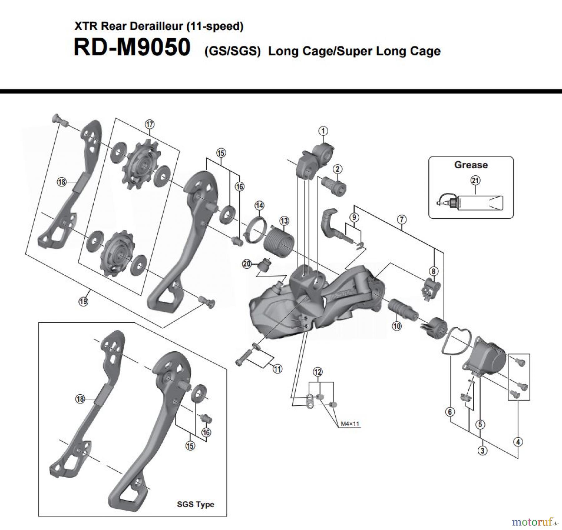 Shimano RD Rear Derailleur - Schaltwerk RD-M9050- 3817