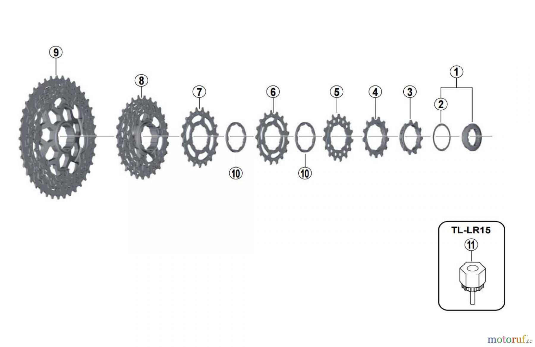 Shimano CS Cassette / Zahnkranz CS-M8000 DEORE XT Kasette 11-fach