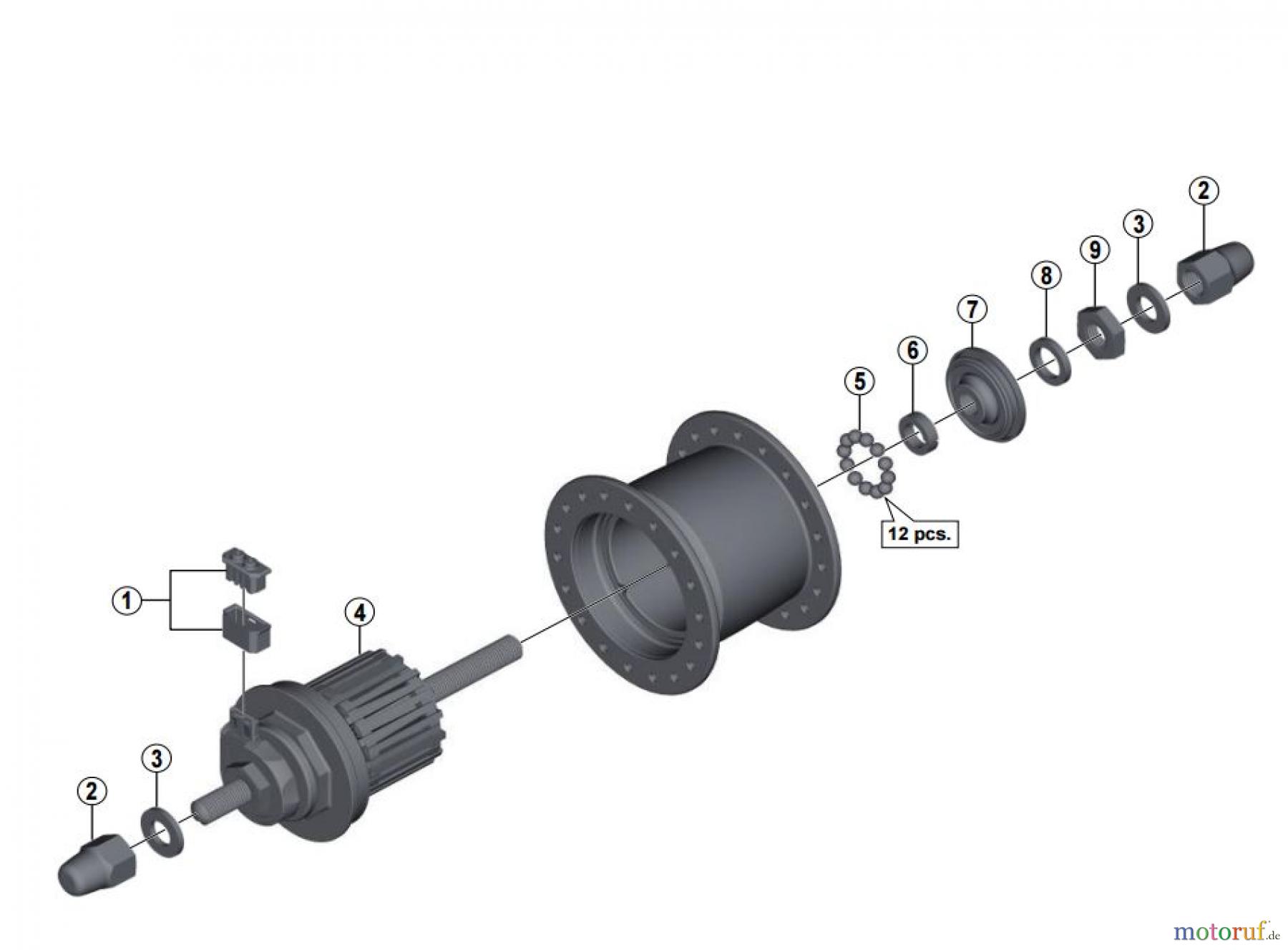 Shimano DH Dynamo Hub - Nabendynamo DH-C6000-1N-3816 6V-1.5W Nexus Hub Dynamo