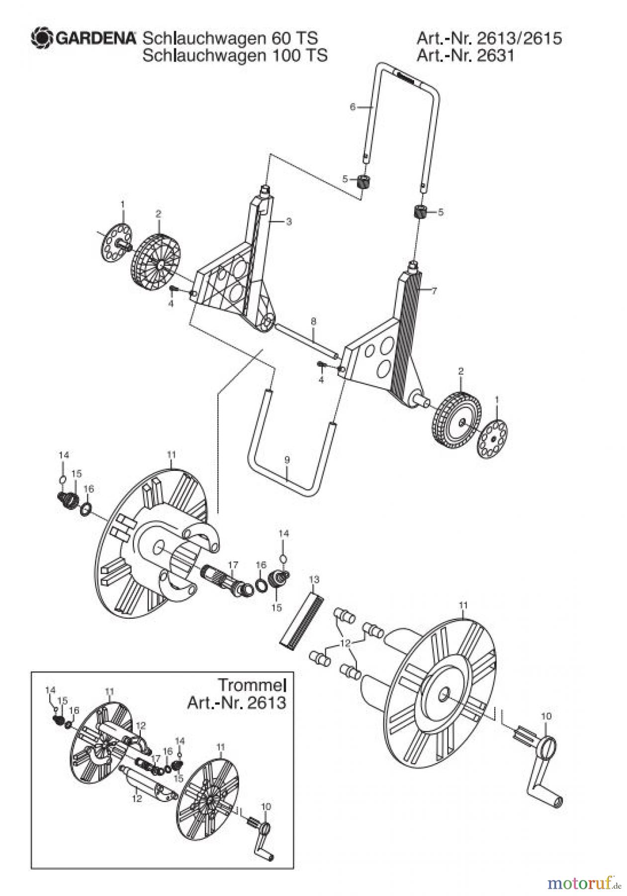  Gardena Wassertechnik Schlauchwagen Schlauchwagen 60 TS