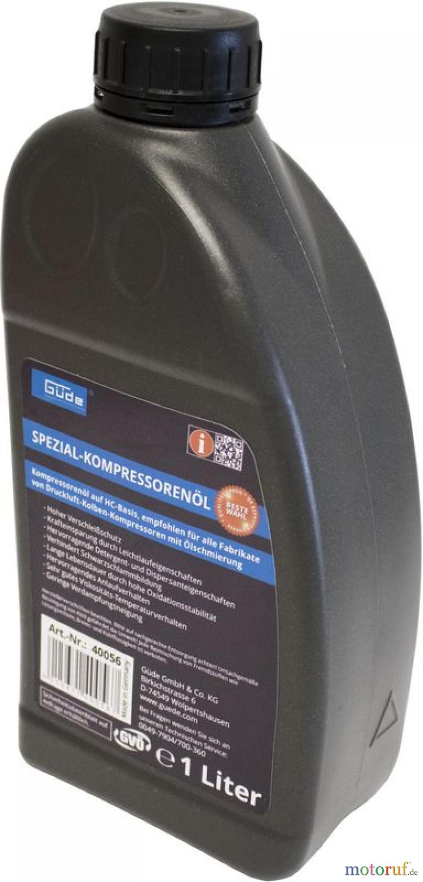  Güde Drucklufttechnik Druckluft Zubehör weiteres Zubehör KOMPRESSORENÖL 1 LTR. - 40056