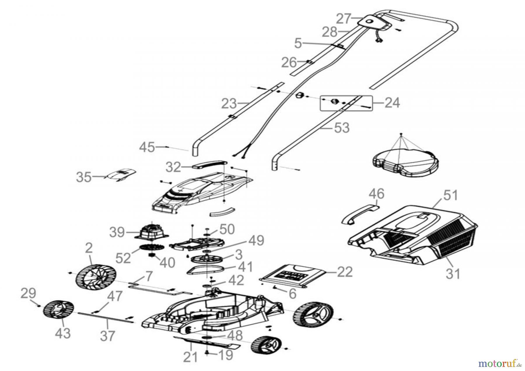Güde Gartentechnik Rasenmäher Elektro-Rasenmäher RASENMÄHER ECO WHEELER 1000 E - 94434 FSL94434-01