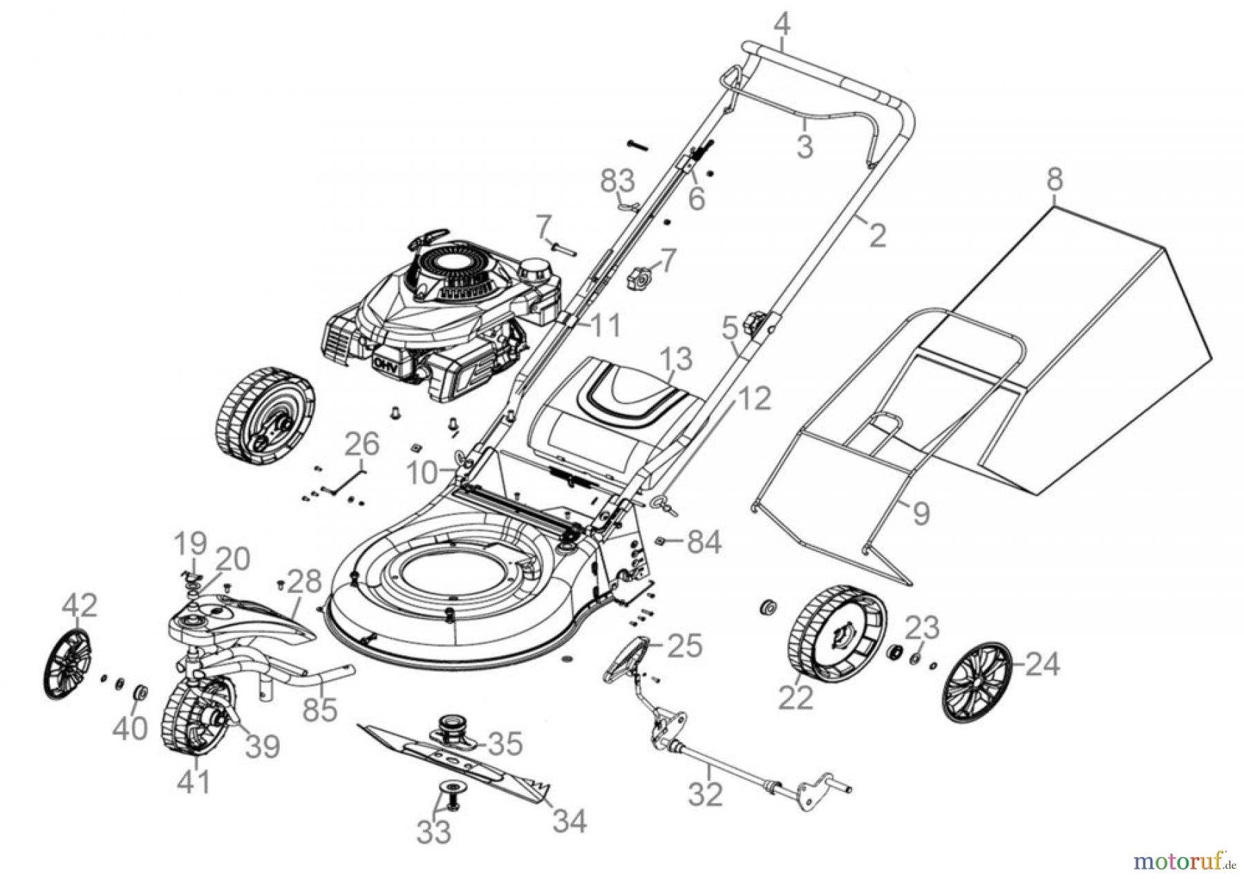  Güde Gartentechnik Rasenmäher Benzin-Rasenmäher Schnittbreite bis 45cm RASENMÄHER ECO WHEELER TRIKE 410 S - 95390 FSL95390-01 Seite 1