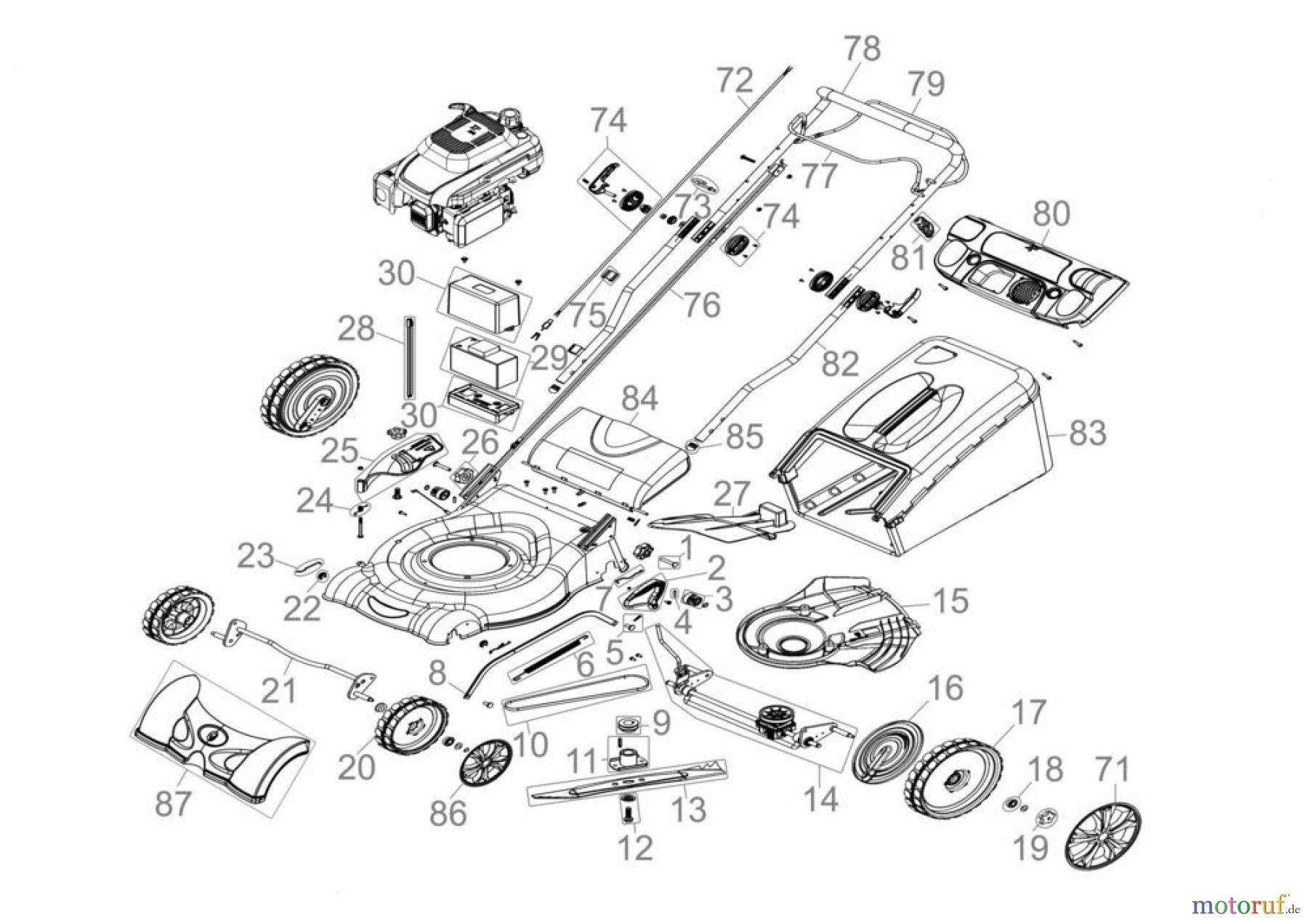  Güde Gartentechnik Rasenmäher Benzin-Rasenmäher Schnittbreite ab 50 cm RASENMÄHER BIG WHEELER 565 ES-I - 95342 FSL95342-01 Seite 1
