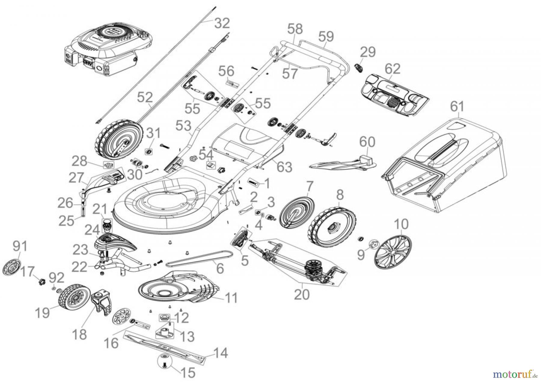 Güde Gartentechnik Rasenmäher Benzin-Rasenmäher Schnittbreite ab 50 cm RASENM. BIG WHEELER TRIKE 565BS-I - 95371 FSL95371-01