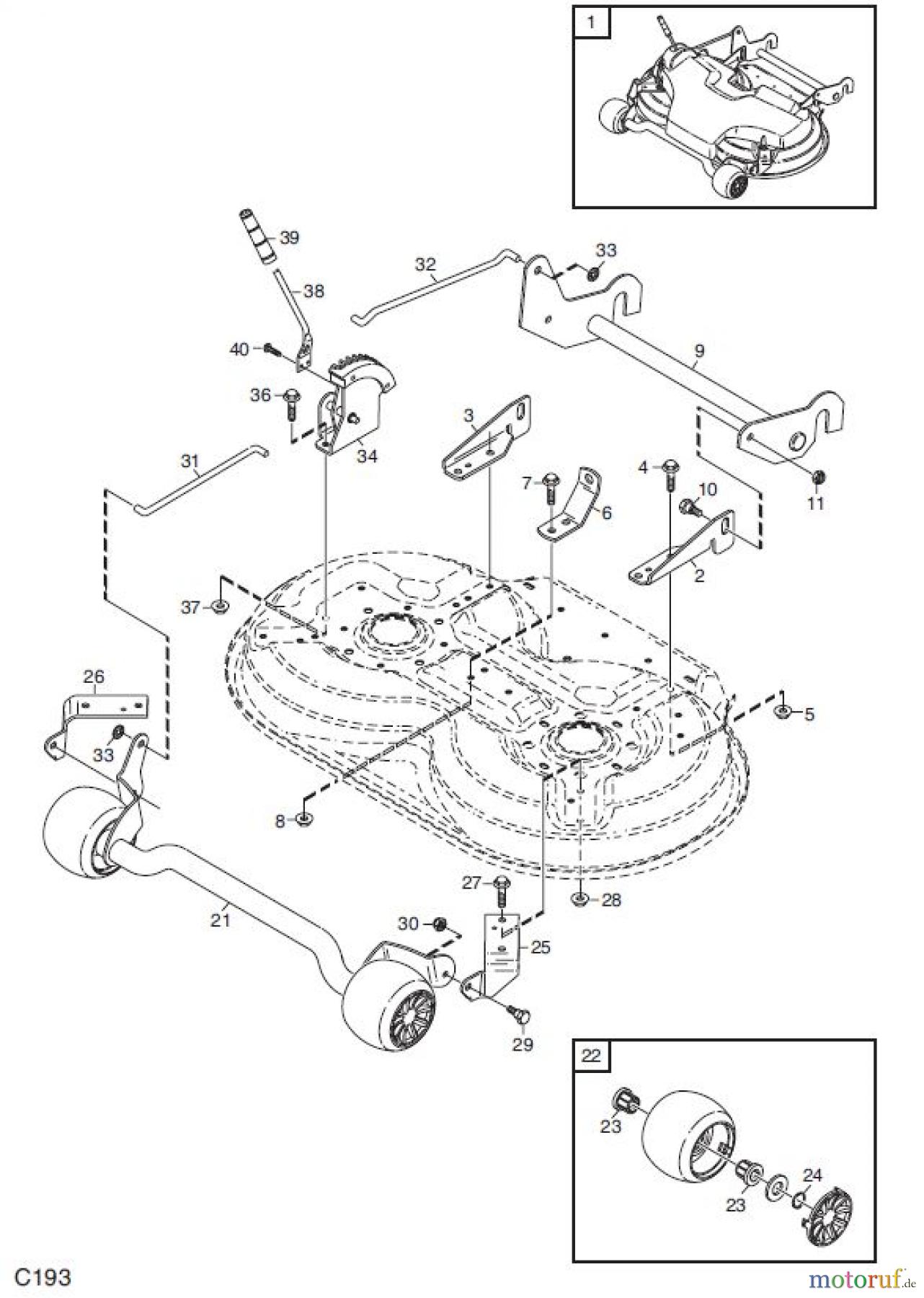 Global Garden Products GGP Frontmäher X1 2008 MÄHWERK RAHMEN