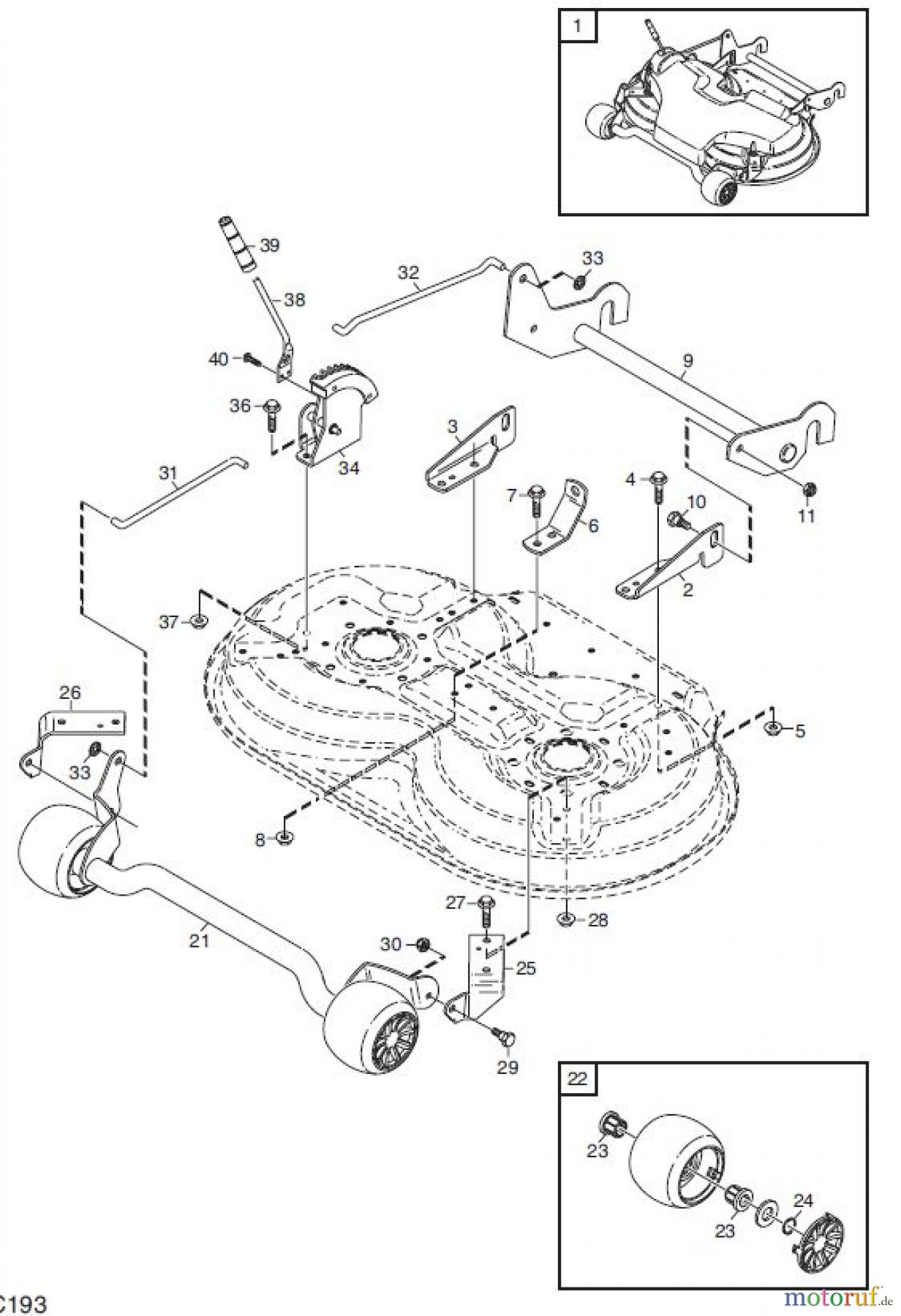Global Garden Products GGP Frontmäher X1 2009 MÄHWERK RAHMEN