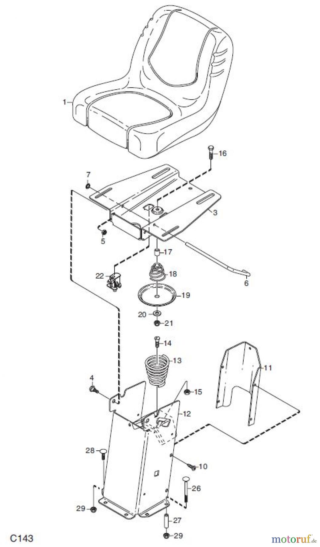 Global Garden Products GGP Frontmäher XK_XK4 SERIES 2007 XK 13- XK 16, XK 160HD-XK4 160HD, SITZ