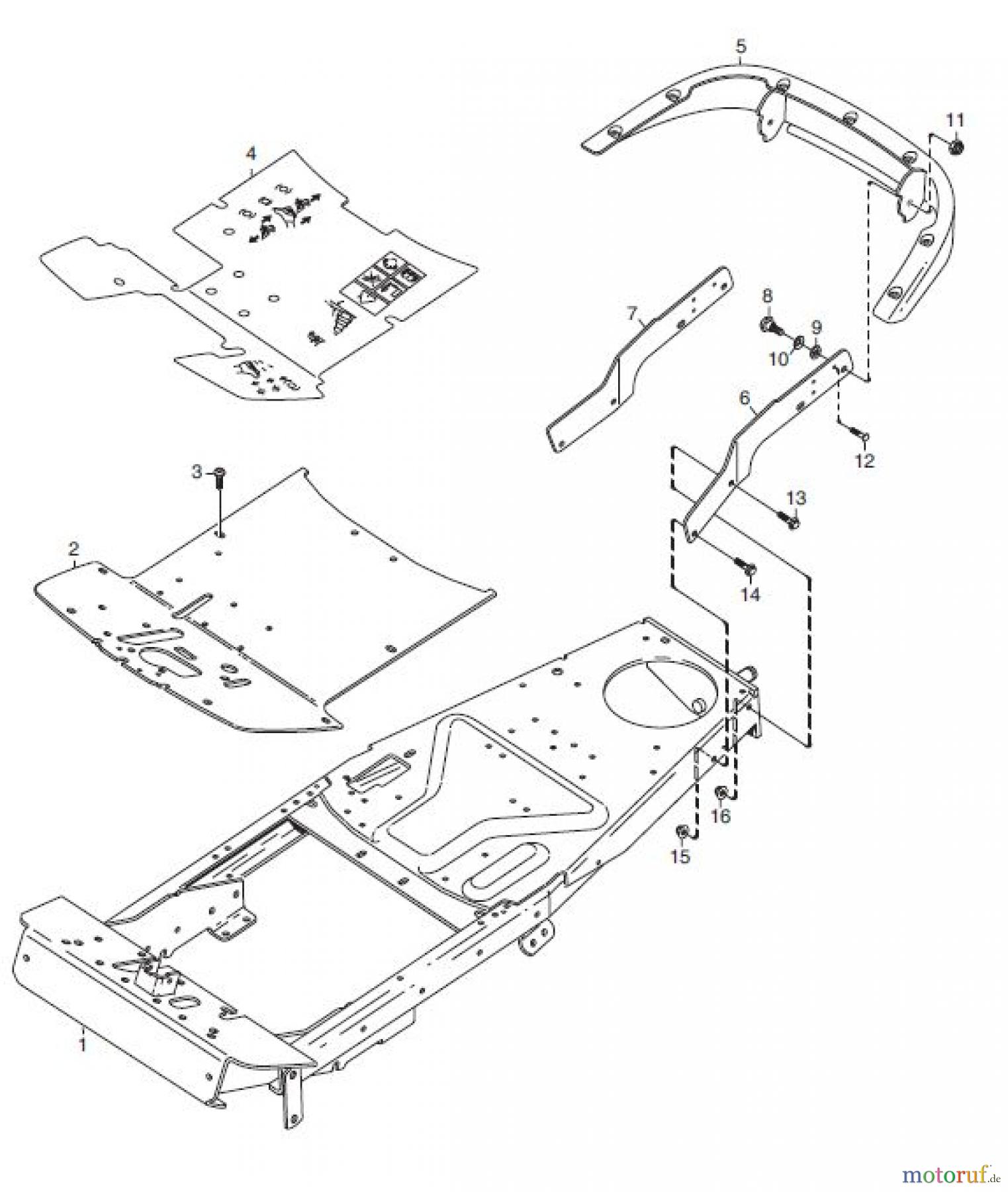  Global Garden Products GGP Frontmäher XM_Series 2007 XM 130XM 140 HD- XM 160HD RAHMEN