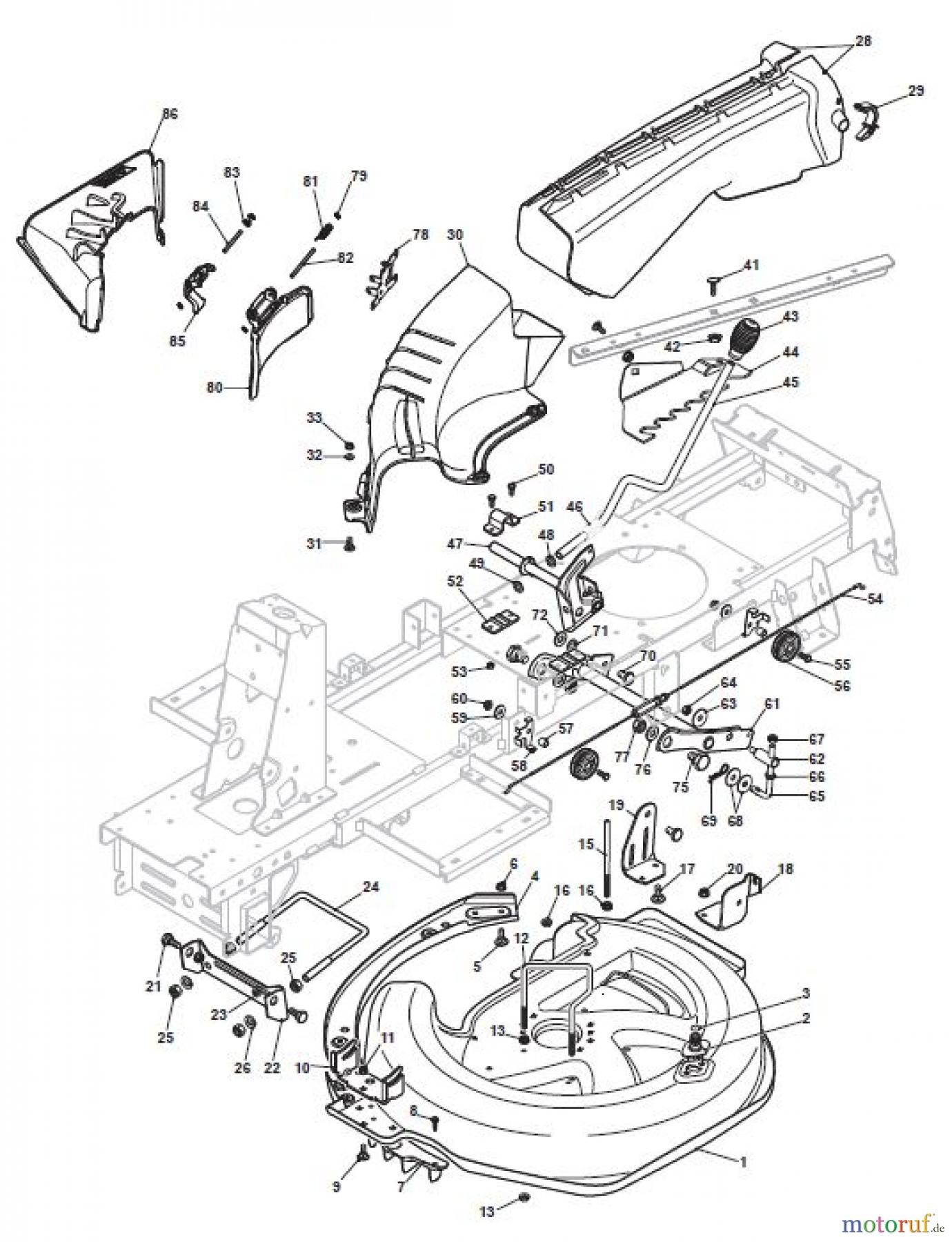  Global Garden Products GGP Aufsitzmäher Rider 66cm 2017 MJ 66 4E Hydro Cutting Plate