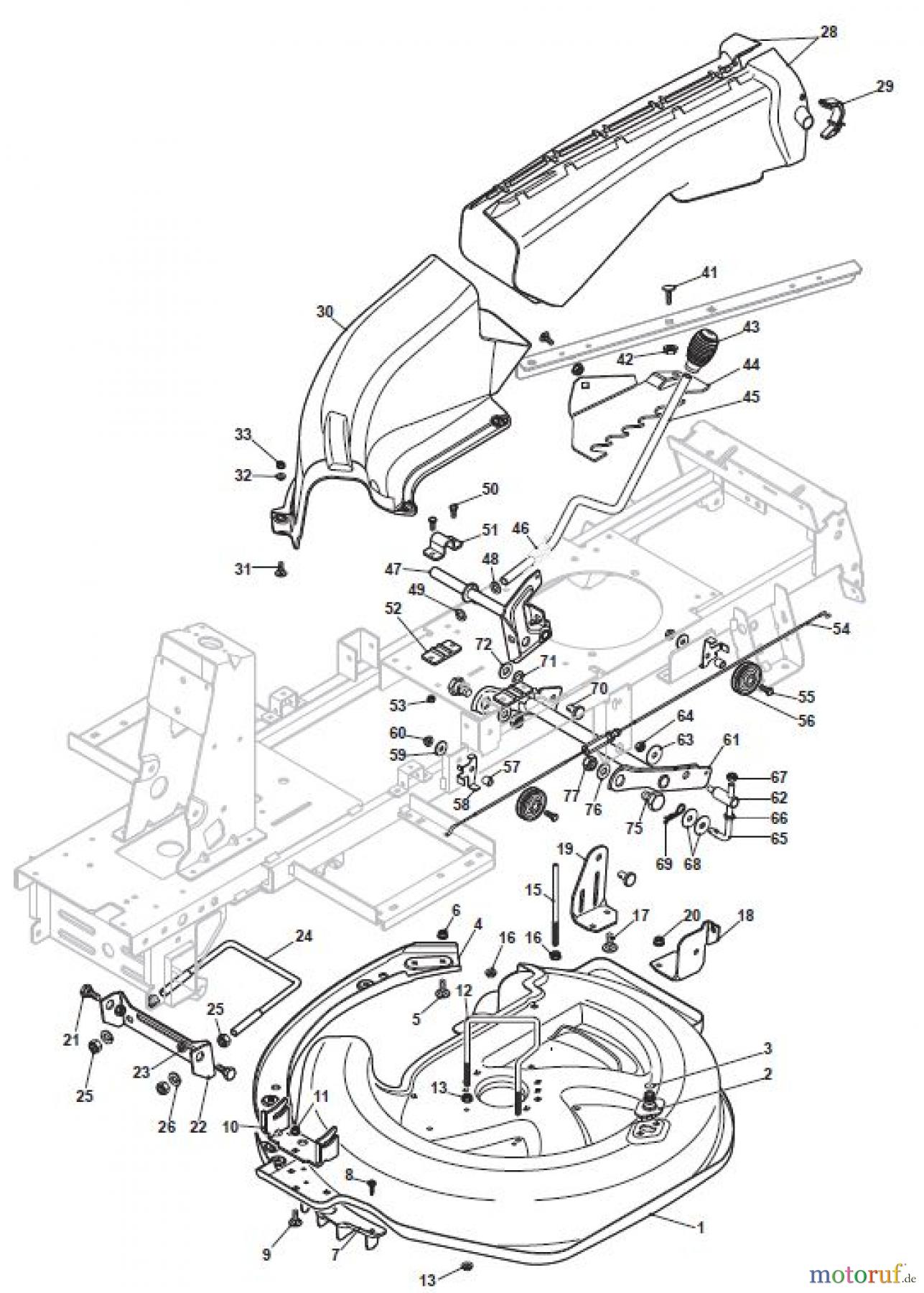 Global Garden Products GGP Aufsitzmäher Rider 66cm 2017 MJ 66 E Hydro Cutting Plate