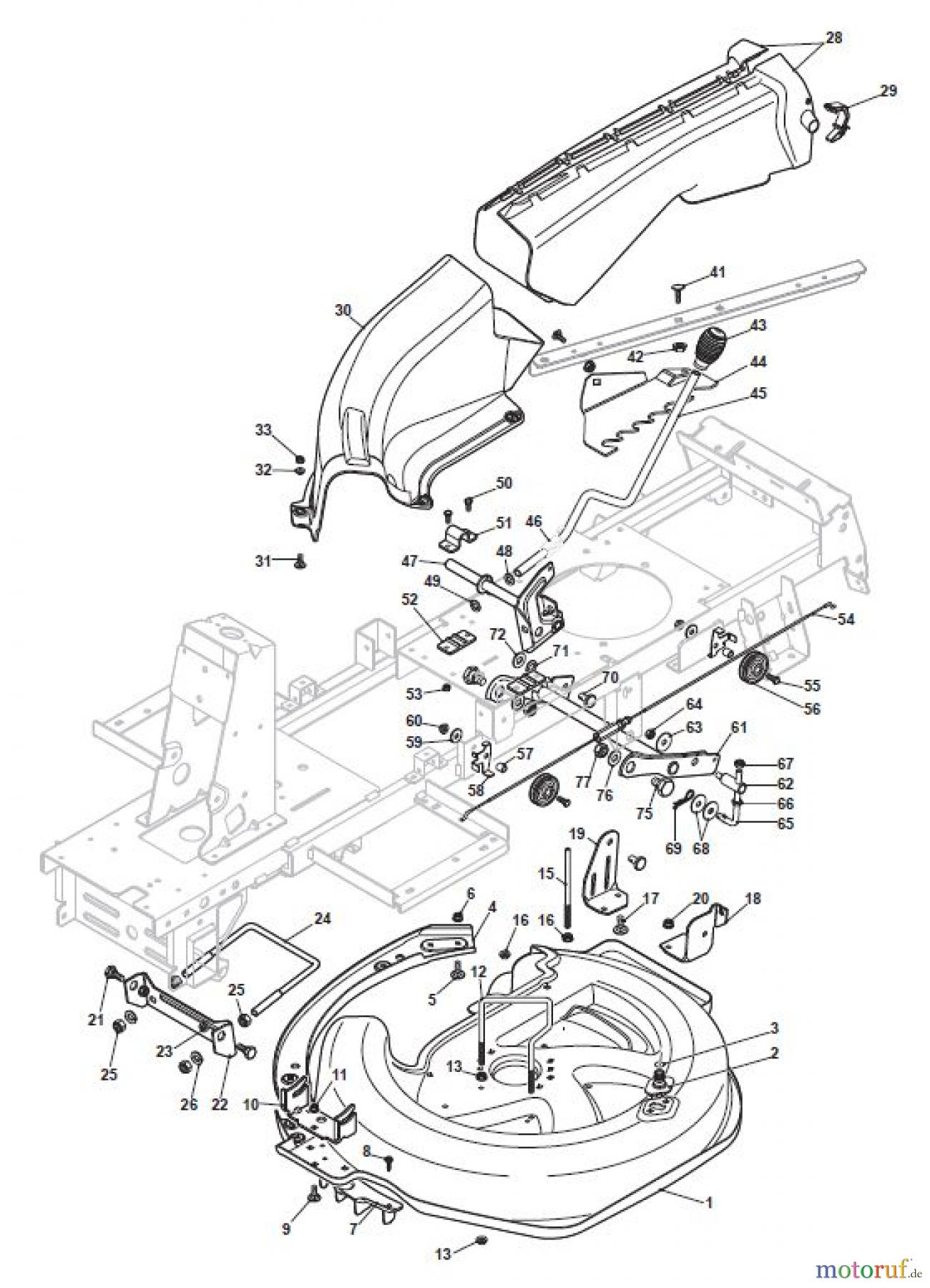 Global Garden Products GGP Aufsitzmäher Rider 66cm 2017 MJ 66 M Hydro Cutting Plate