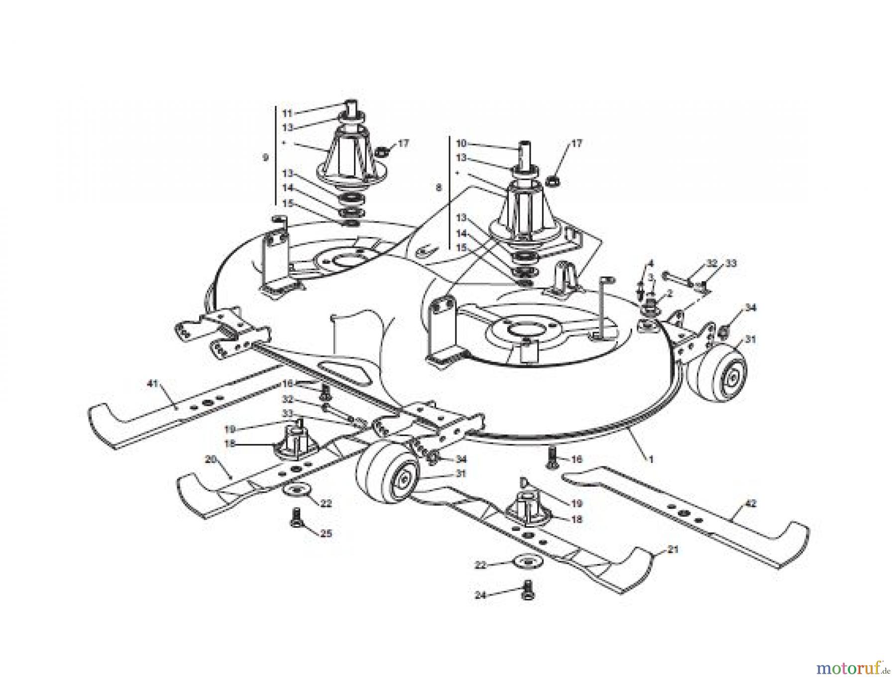 Global Garden Products GGP Aufsitzmäher Sammler Cellecting Pro 2017 TH4S 122 Hydro Cutting Plate