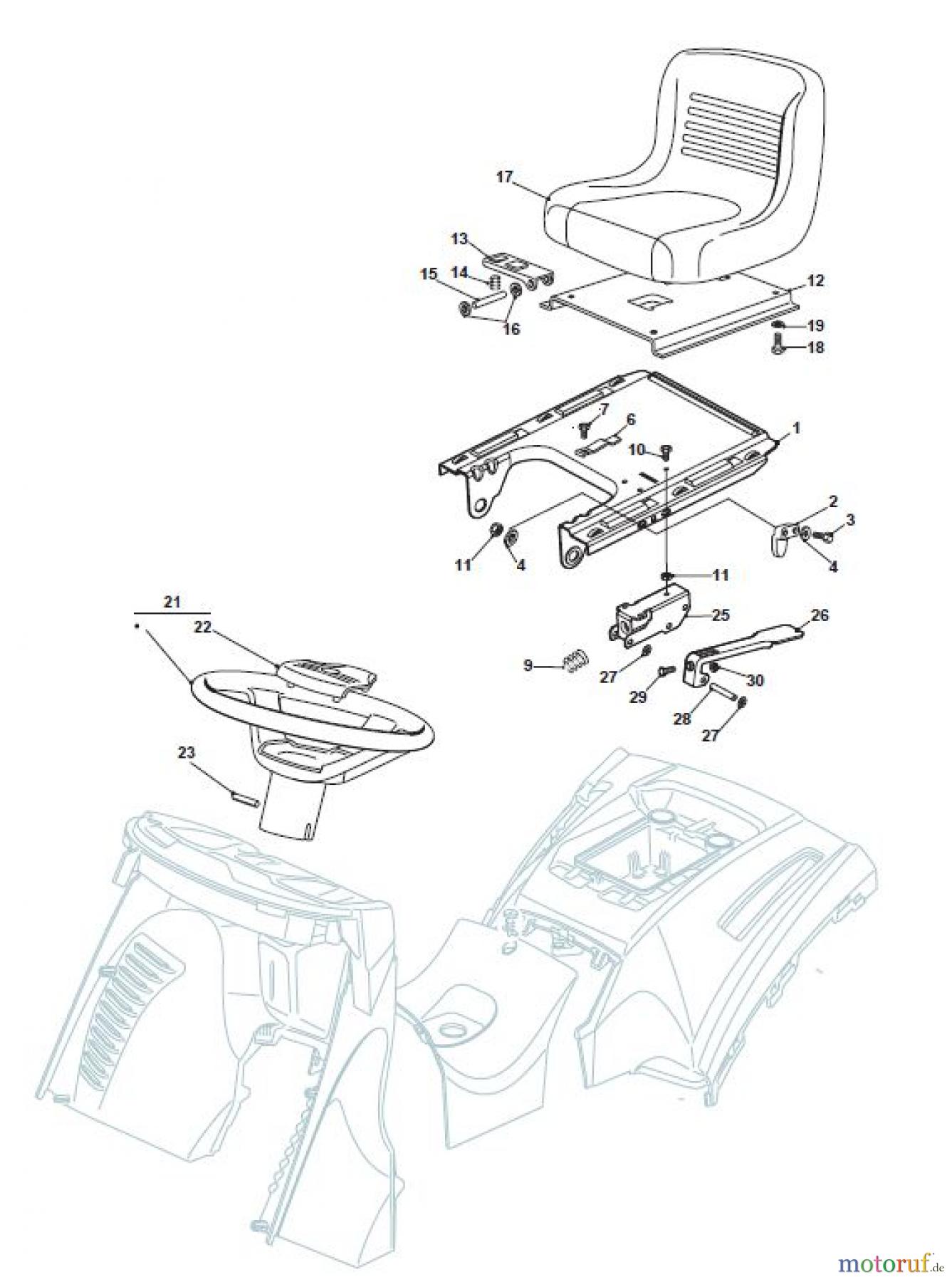 Global Garden Products GGP Aufsitzmäher Sammler Cellecting Pro 2017 TH4S 122 Hydro Seat & Steering Wheel