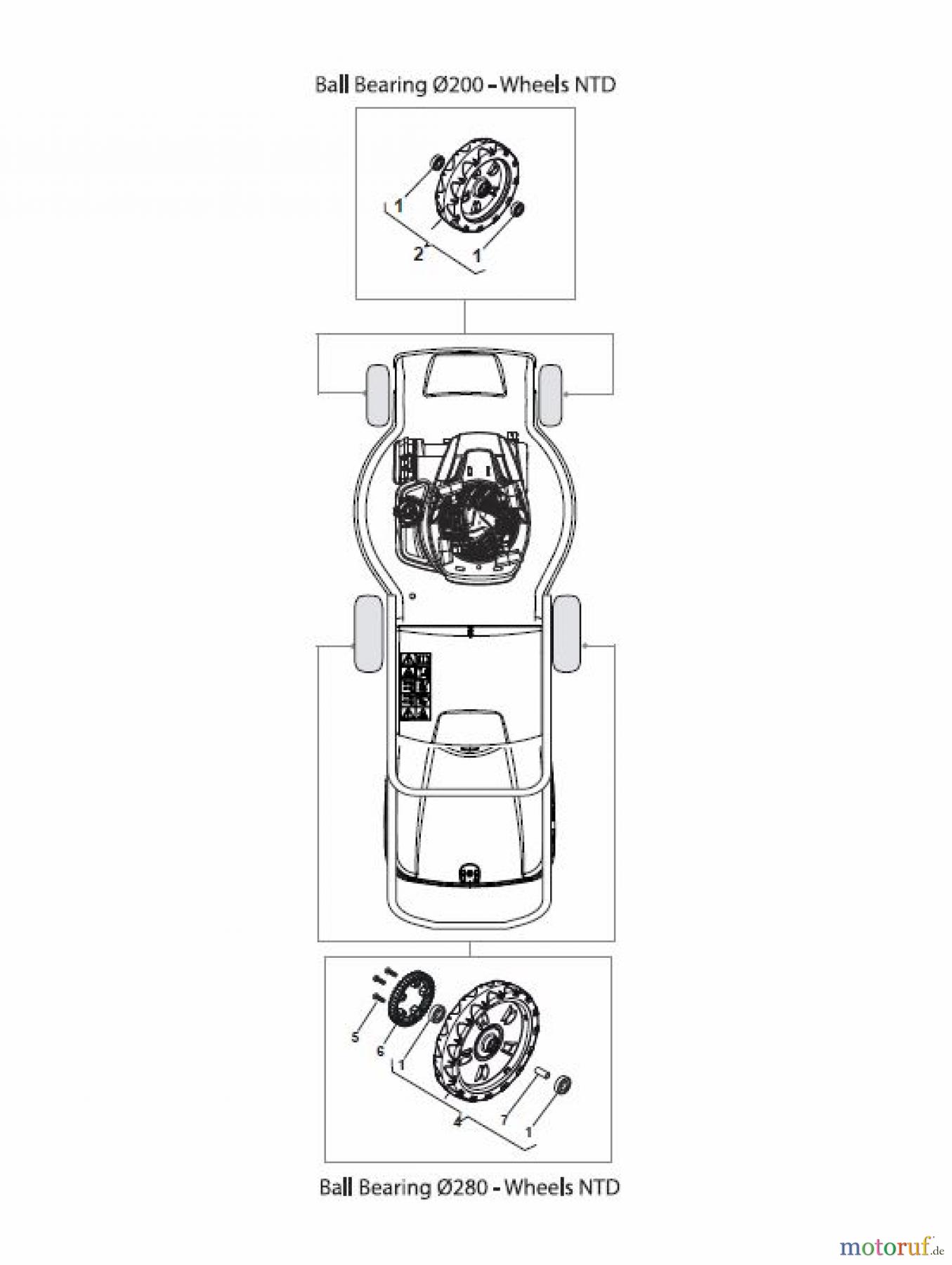 Global Garden Products GGP Rasenmäher Baujahr 2017 Akku 2017 Mit Antrieb MP1 500 SQ Li 80 Wheels and Hub Caps
