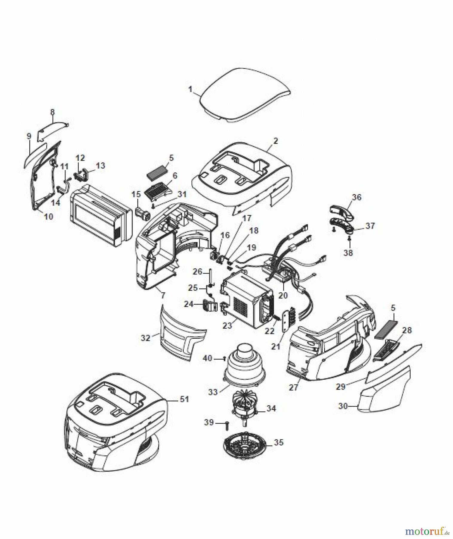 Global Garden Products GGP Rasenmäher Baujahr 2017 Akku 2017 Mit Antrieb MP1 500 SQ Li 80 Battery Motor Ass.y