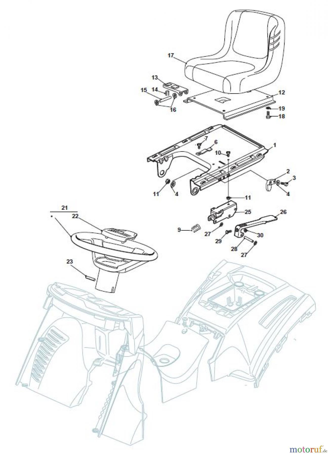 Global Garden Products GGP Aufsitzmäher Sammler Cellecting Pro 2017 TH4Y 102 Hydro Seat & Steering Wheel