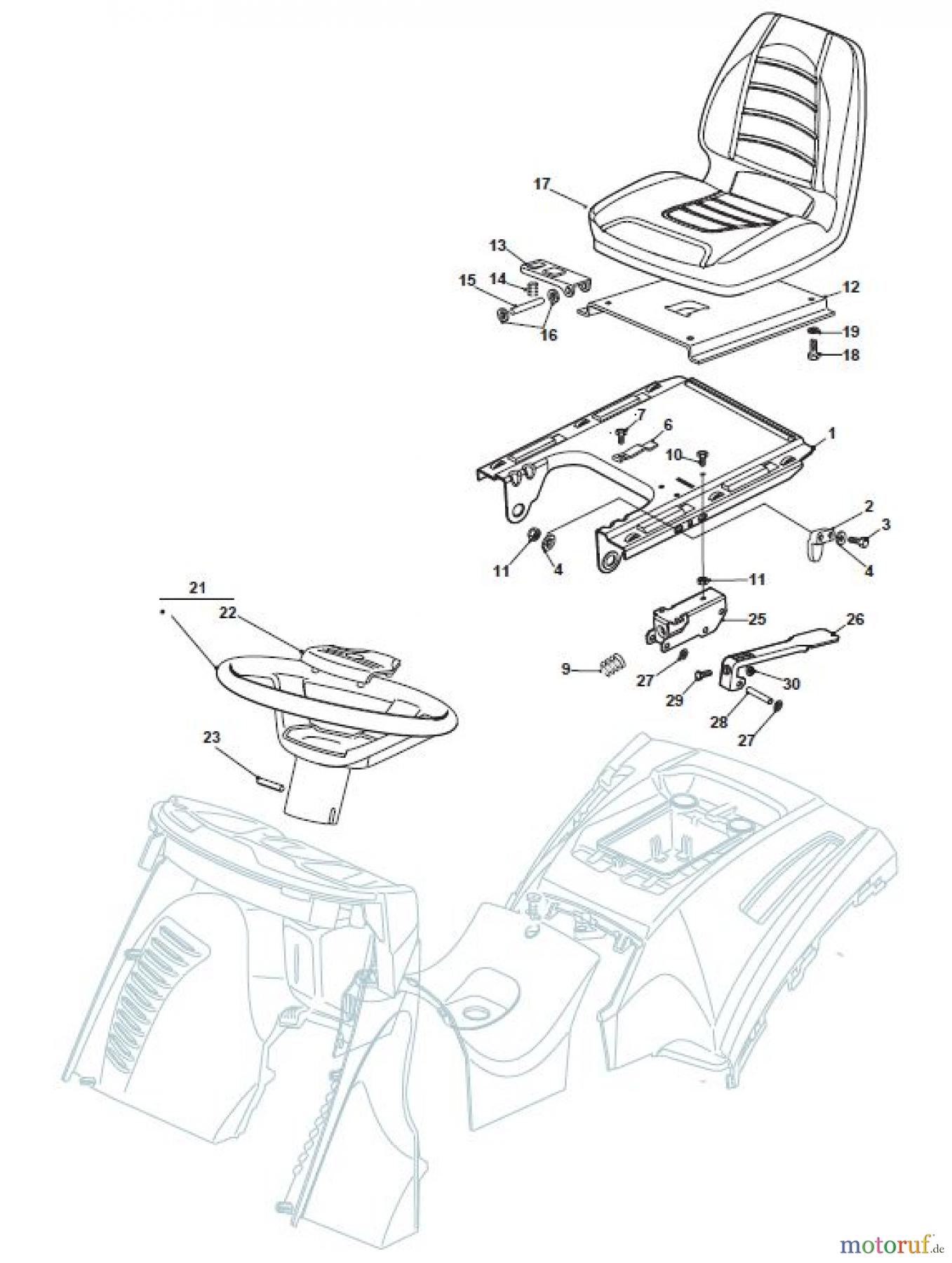 Global Garden Products GGP Aufsitzmäher Sammler Cellecting Pro 2017 TH4Y 102 Hydro Seat & Steering Wheel