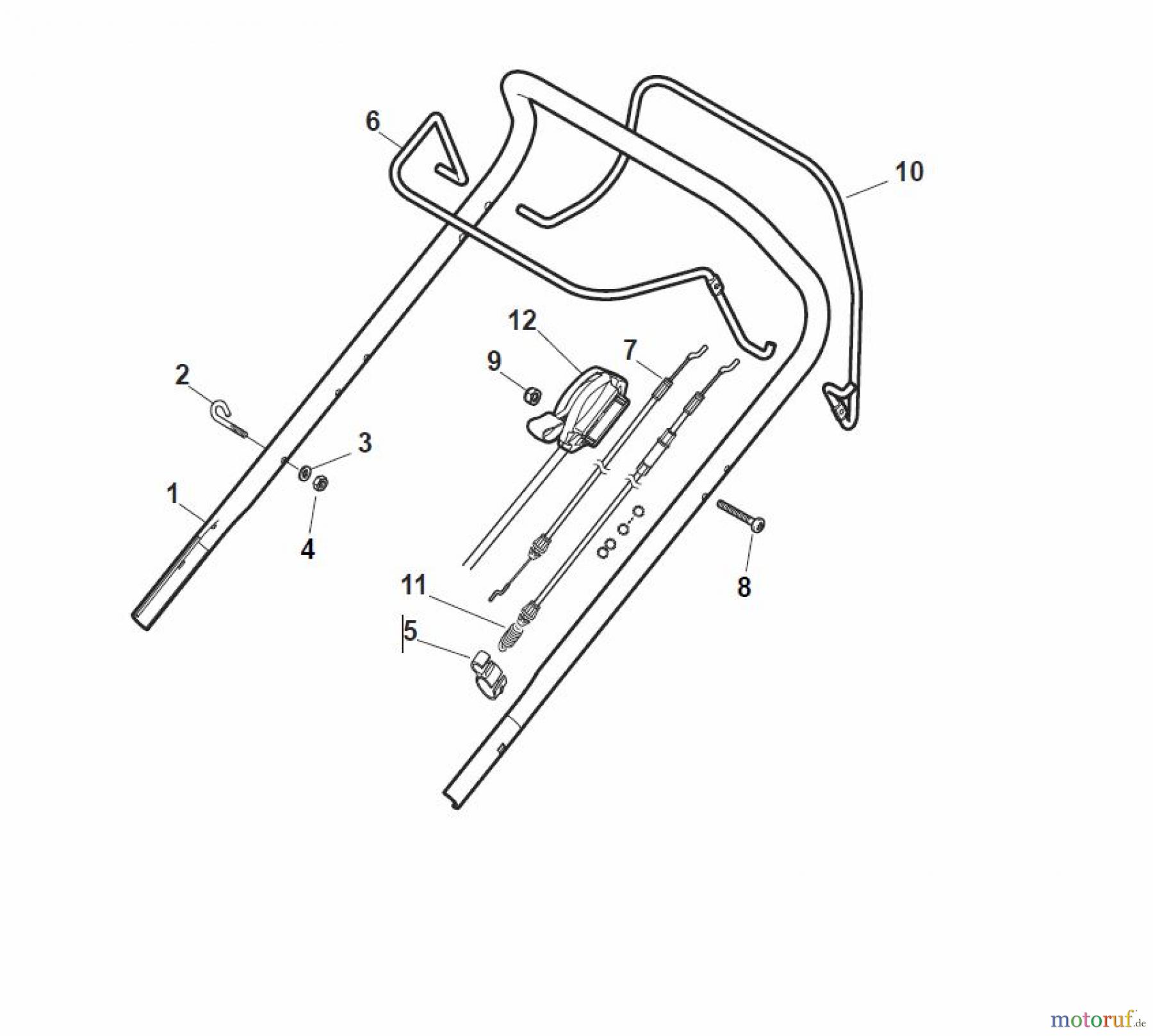 Global Garden Products GGP Rasenmäher Baujahr 2017 Benzin Mit Antrieb 2017 CRC-CSC 534 WSE - CRC-CSC WSQE Handle, Upper Part