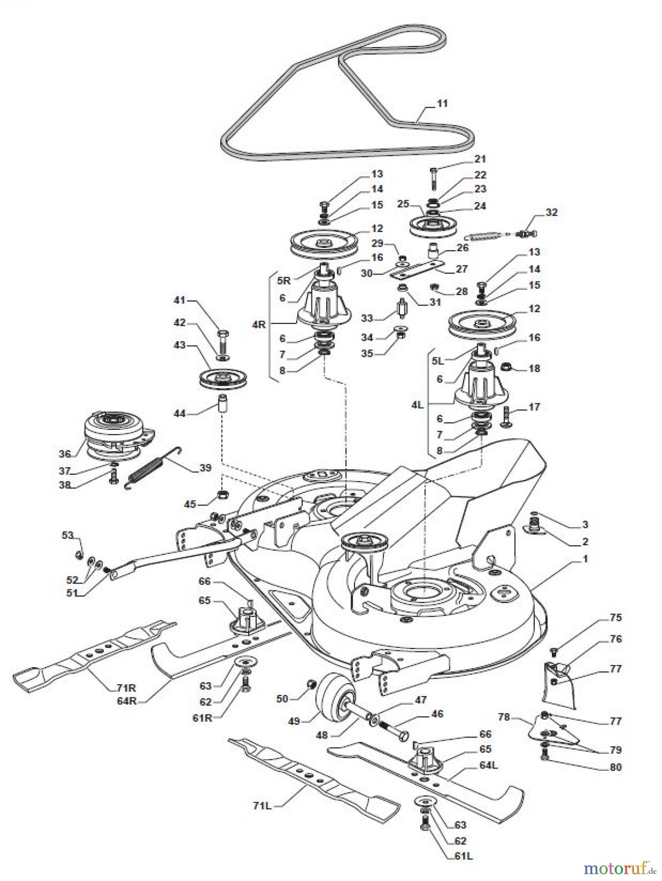  Global Garden Products GGP Aufsitzmäher Sammler Collecting 84cm 2017 MPS 84 Hydro Cutting Plate