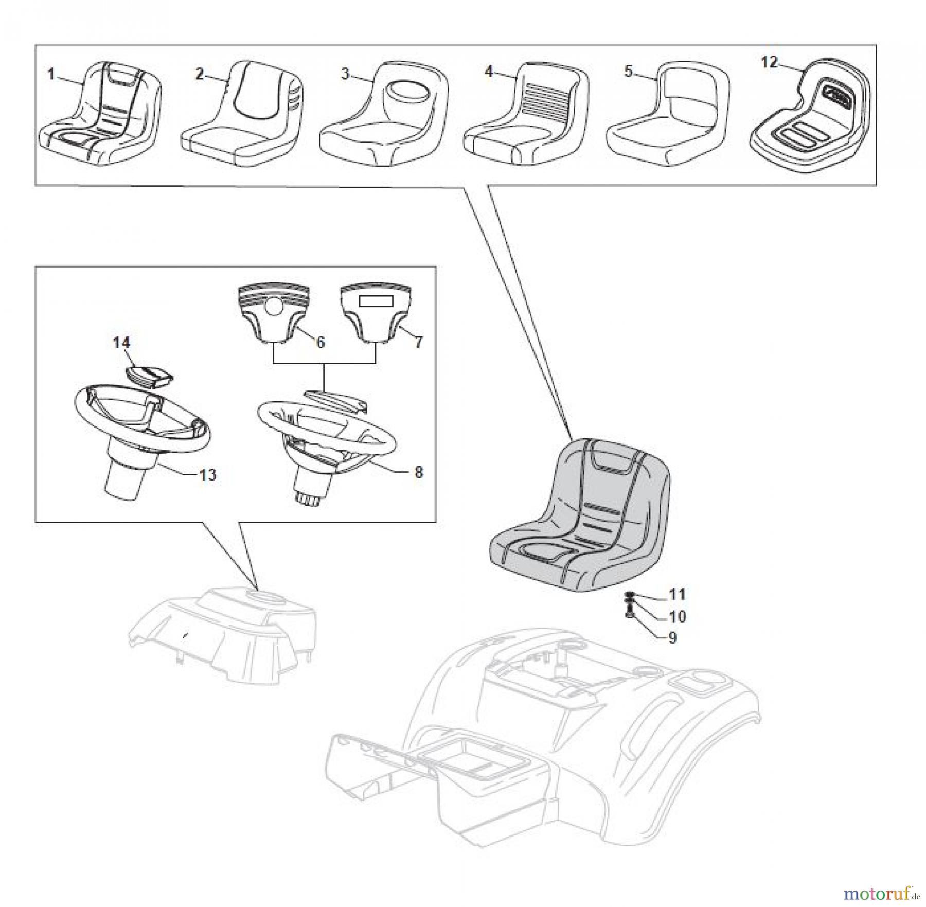  Global Garden Products GGP Aufsitzmäher Sammler Collecting 84cm 2017 MPS 84 Hydro Seat & Steering Wheel