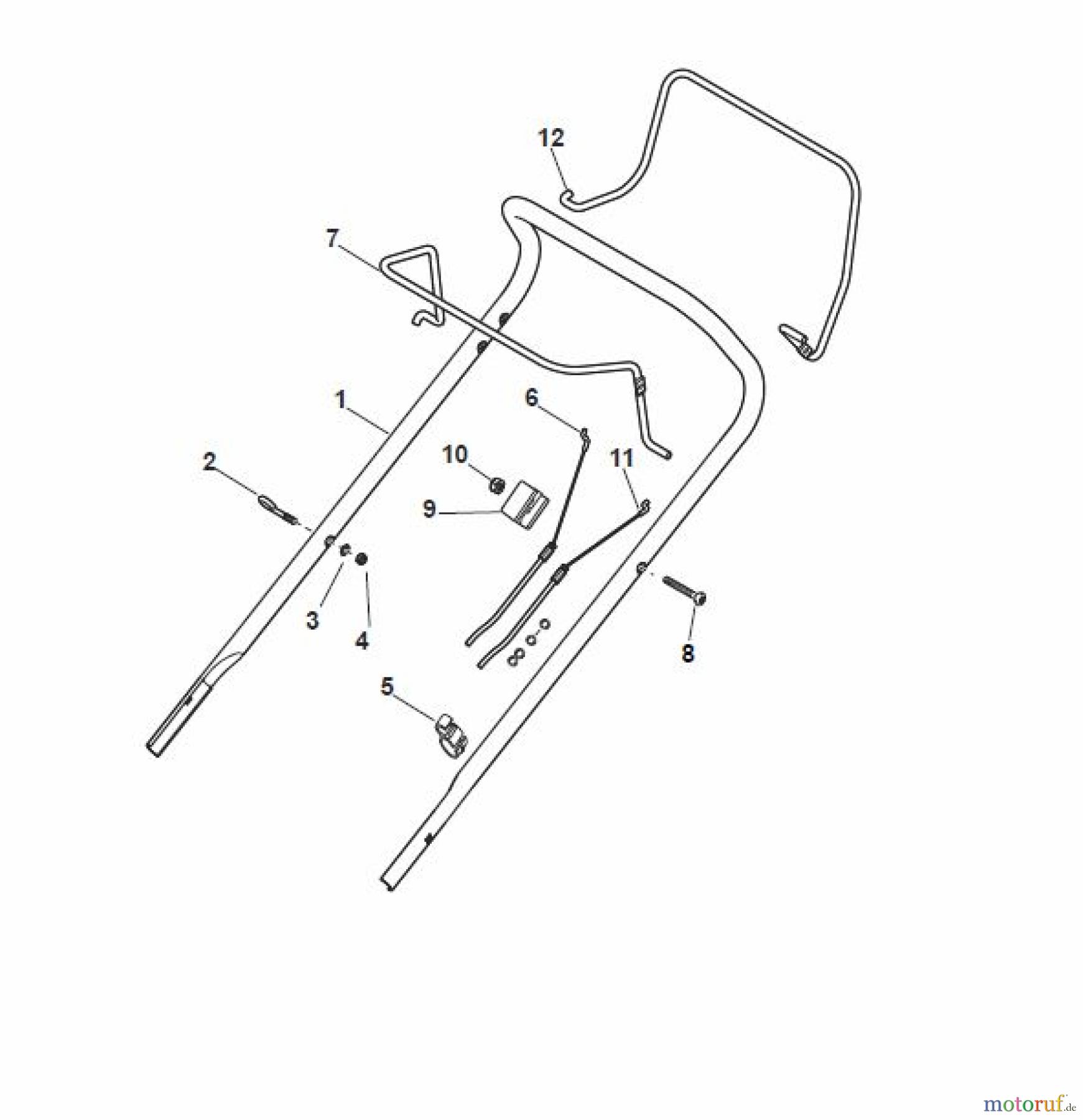  Global Garden Products GGP Rasenmäher Baujahr 2017 Benzin Mit Antrieb 2017 EP 414 TR Handle, Upper Part
