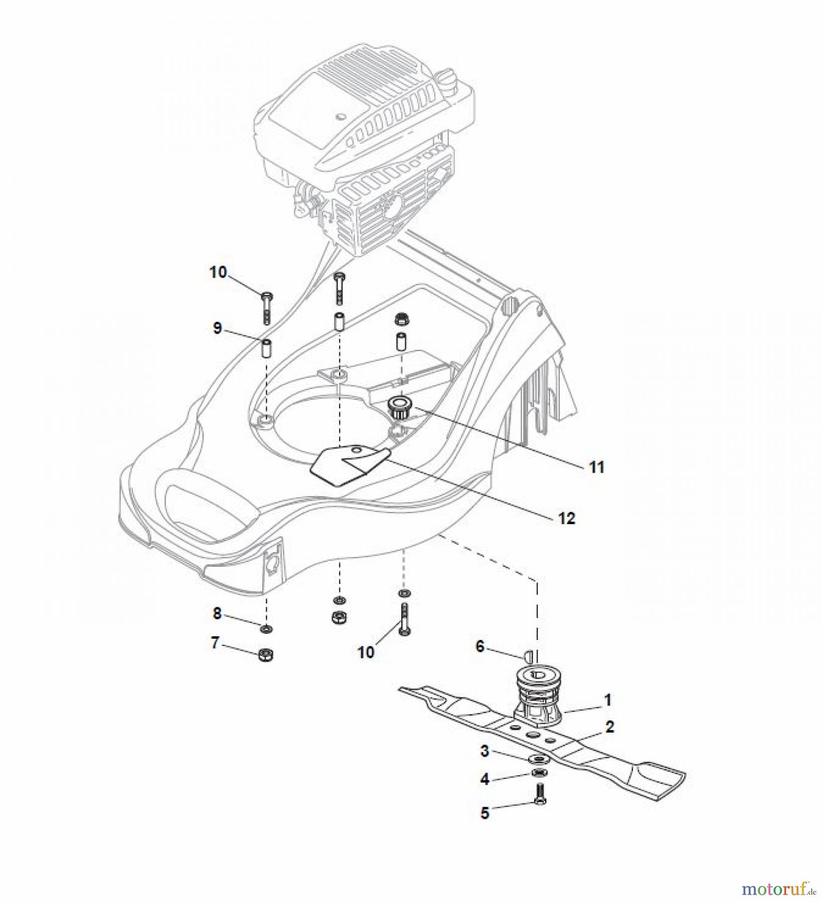  Global Garden Products GGP Rasenmäher Baujahr 2017 Benzin Mit Antrieb 2017 EP 414 TR Blade and Hub for B&S Engine
