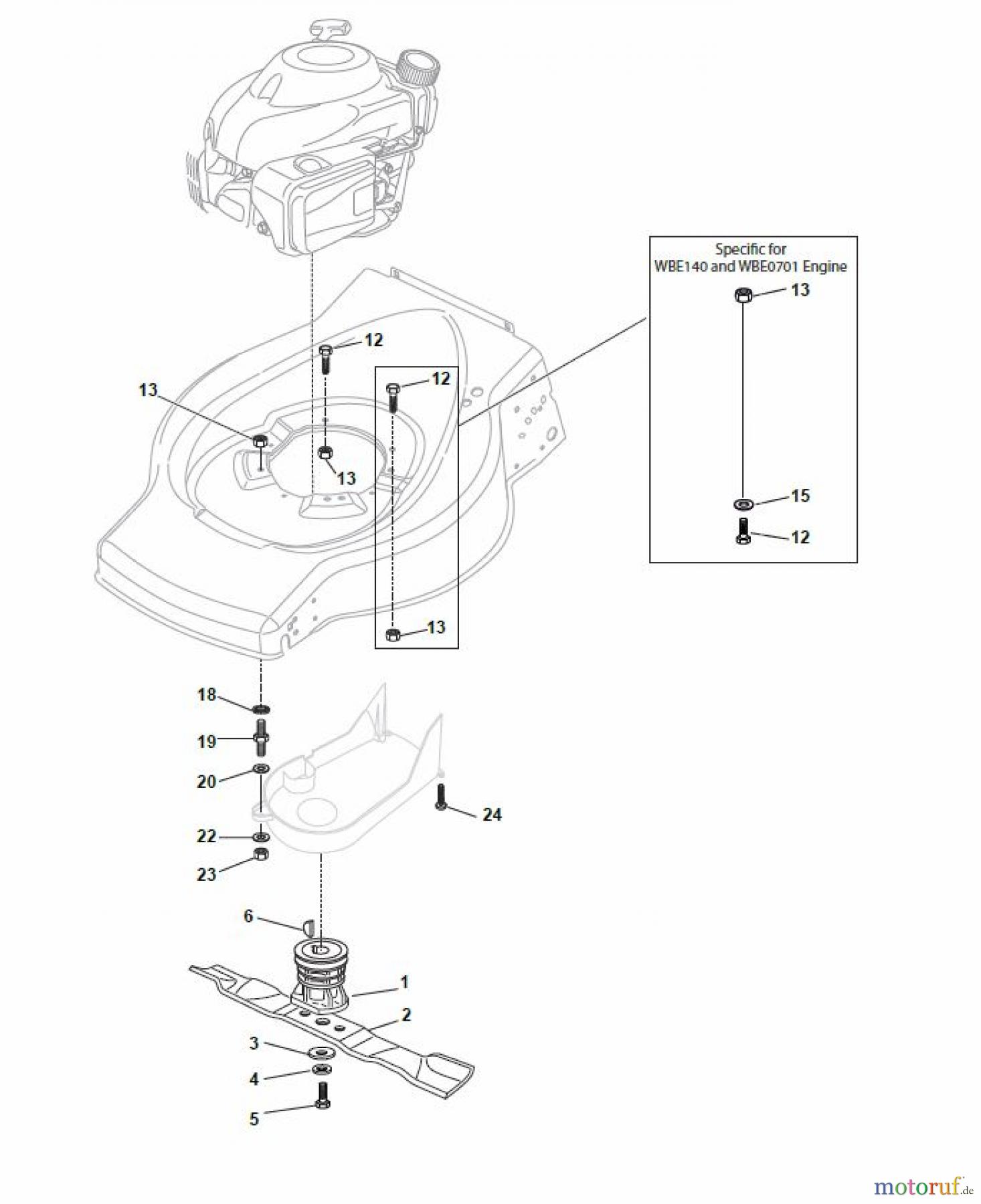 Global Garden Products GGP Rasenmäher Baujahr 2017 Benzin Mit Antrieb 2017 ESL 464 TR Blade and Hub for GGP 100cc Engine