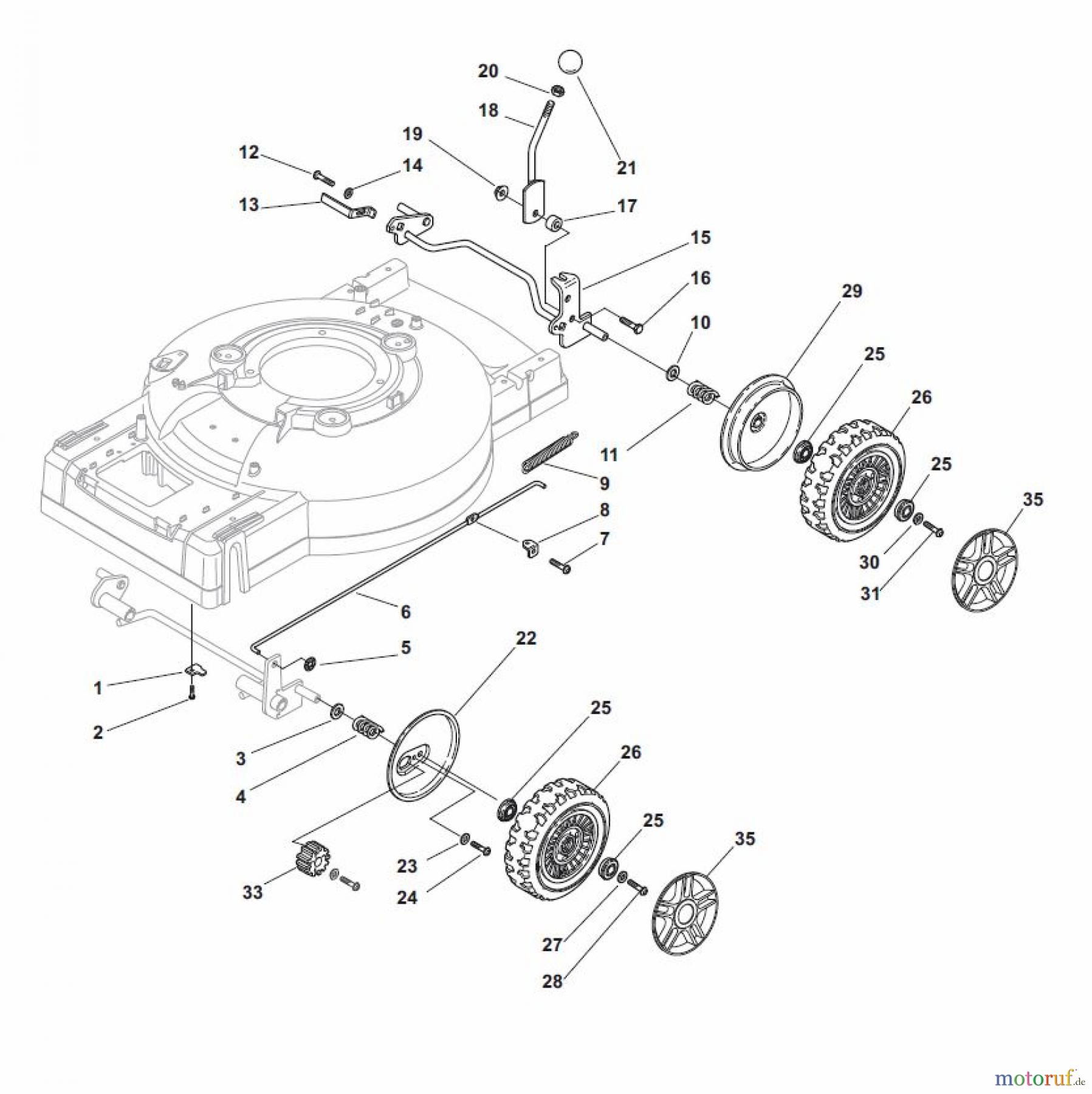 Global Garden Products GGP Rasenmäher Baujahr 2017 Benzin Mit Antrieb 2017 MC 534 TR 4S Wheel Ø 190 and Hub Cap