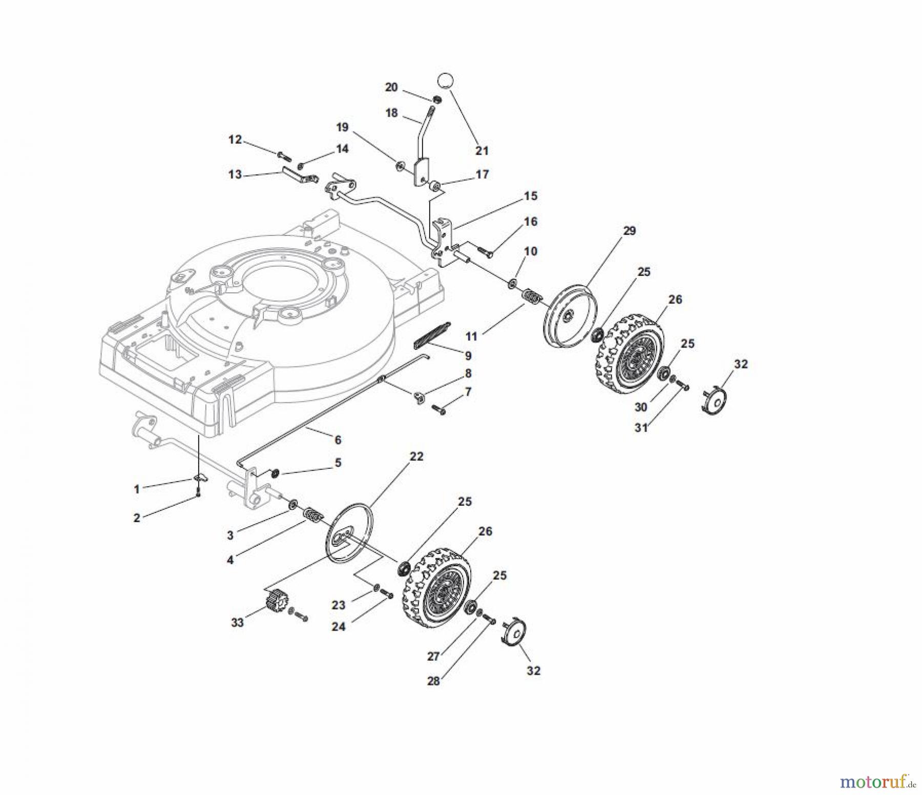 Global Garden Products GGP Rasenmäher Baujahr 2017 Benzin Mit Antrieb 2017 MC 534 TR/E 4S Wheel Ø 190 and Hub Cap