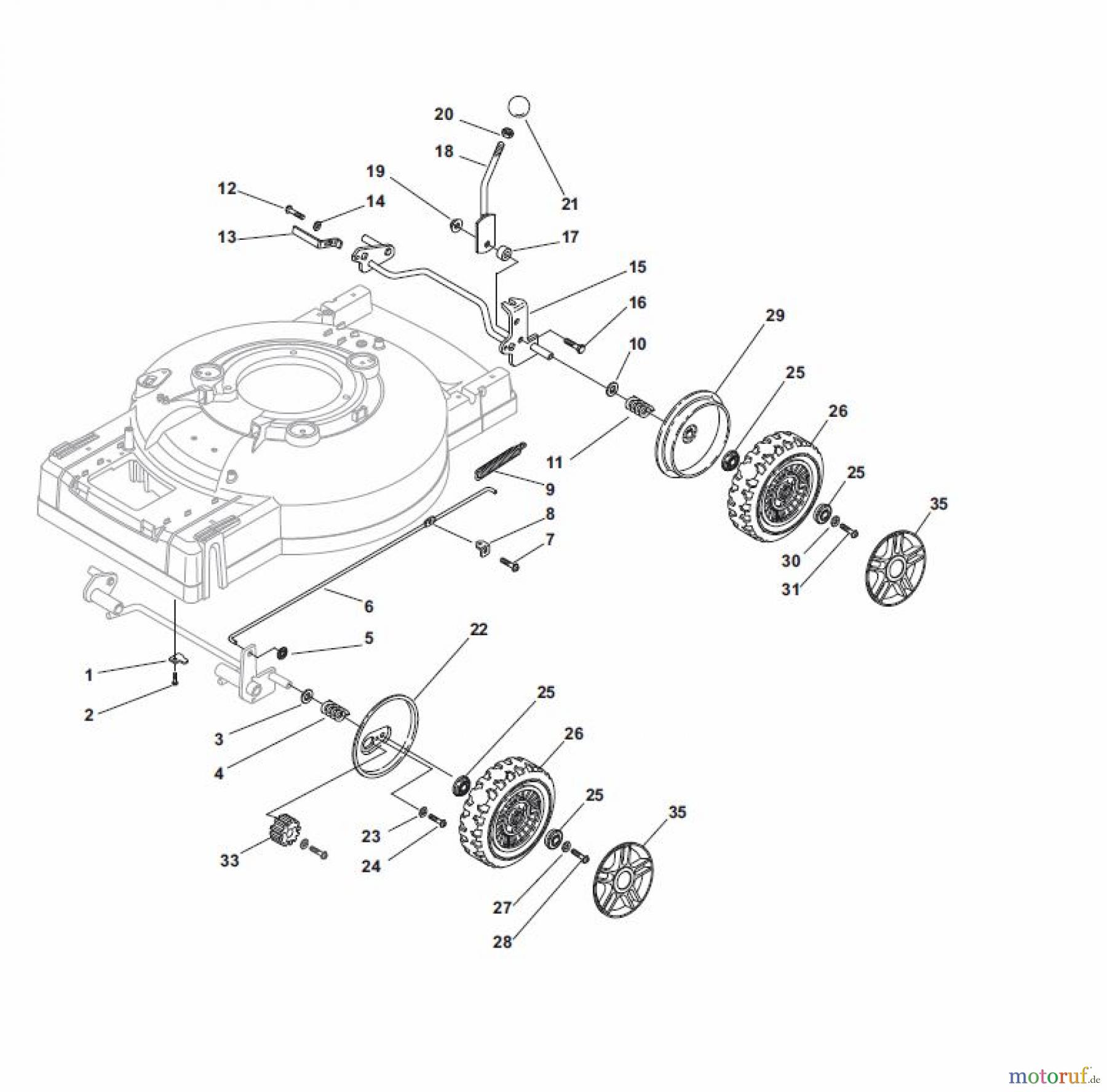 Global Garden Products GGP Rasenmäher Baujahr 2017 Benzin Mit Antrieb 2017 MC 534 TR/E 4S Wheel Ø 190 and Hub Cap