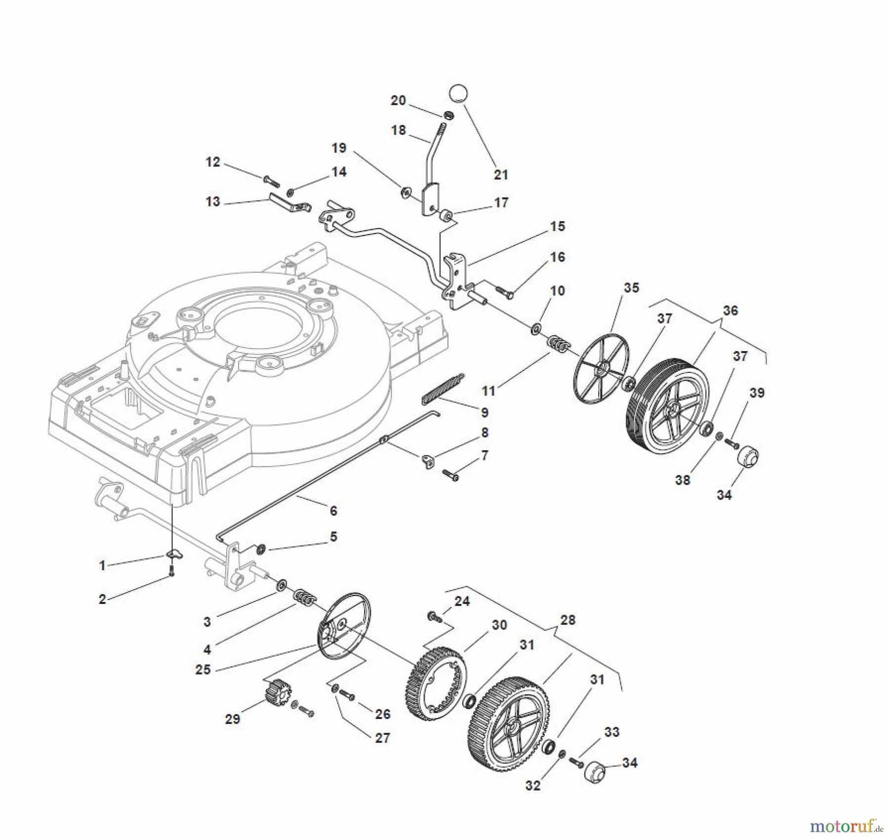 Global Garden Products GGP Rasenmäher Baujahr 2017 Benzin Mit Antrieb 2017 MC 534 TR/E Wheel Ø 205 and Hub Cap