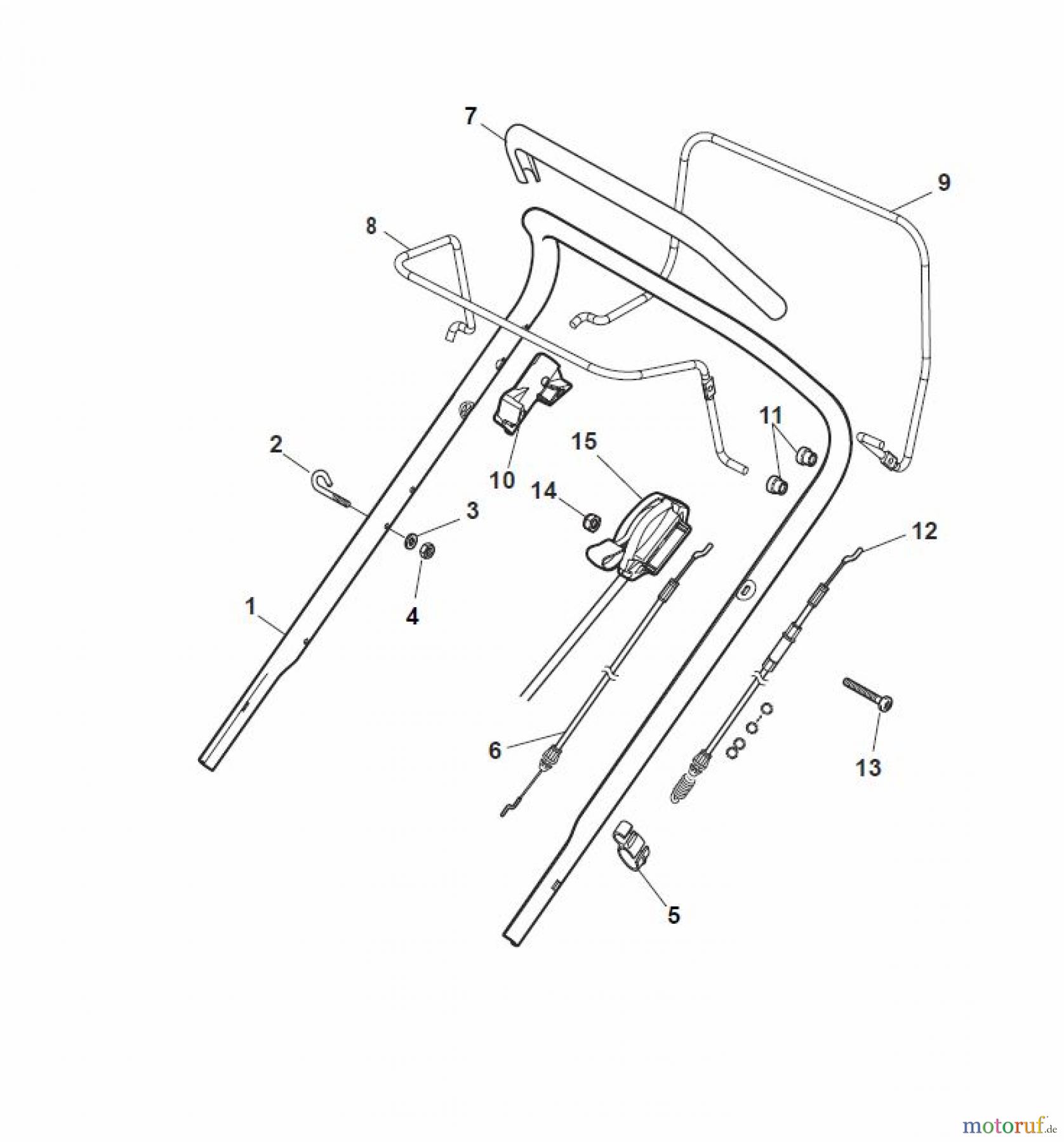 Global Garden Products GGP Rasenmäher Baujahr 2017 Benzin Mit Antrieb 2017 MCS 504 TR 4S Handle, Upper Part