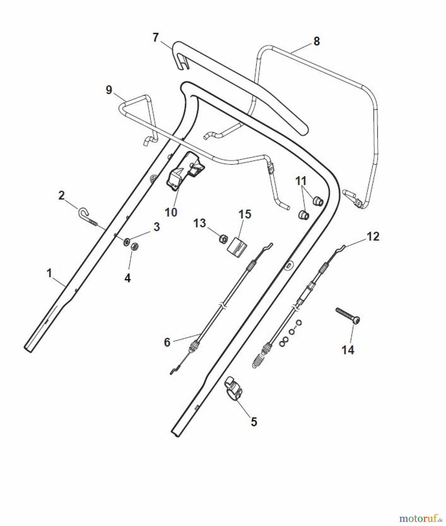  Global Garden Products GGP Rasenmäher Baujahr 2017 Benzin Mit Antrieb 2017 MCS 504 TR Handle, Upper Part