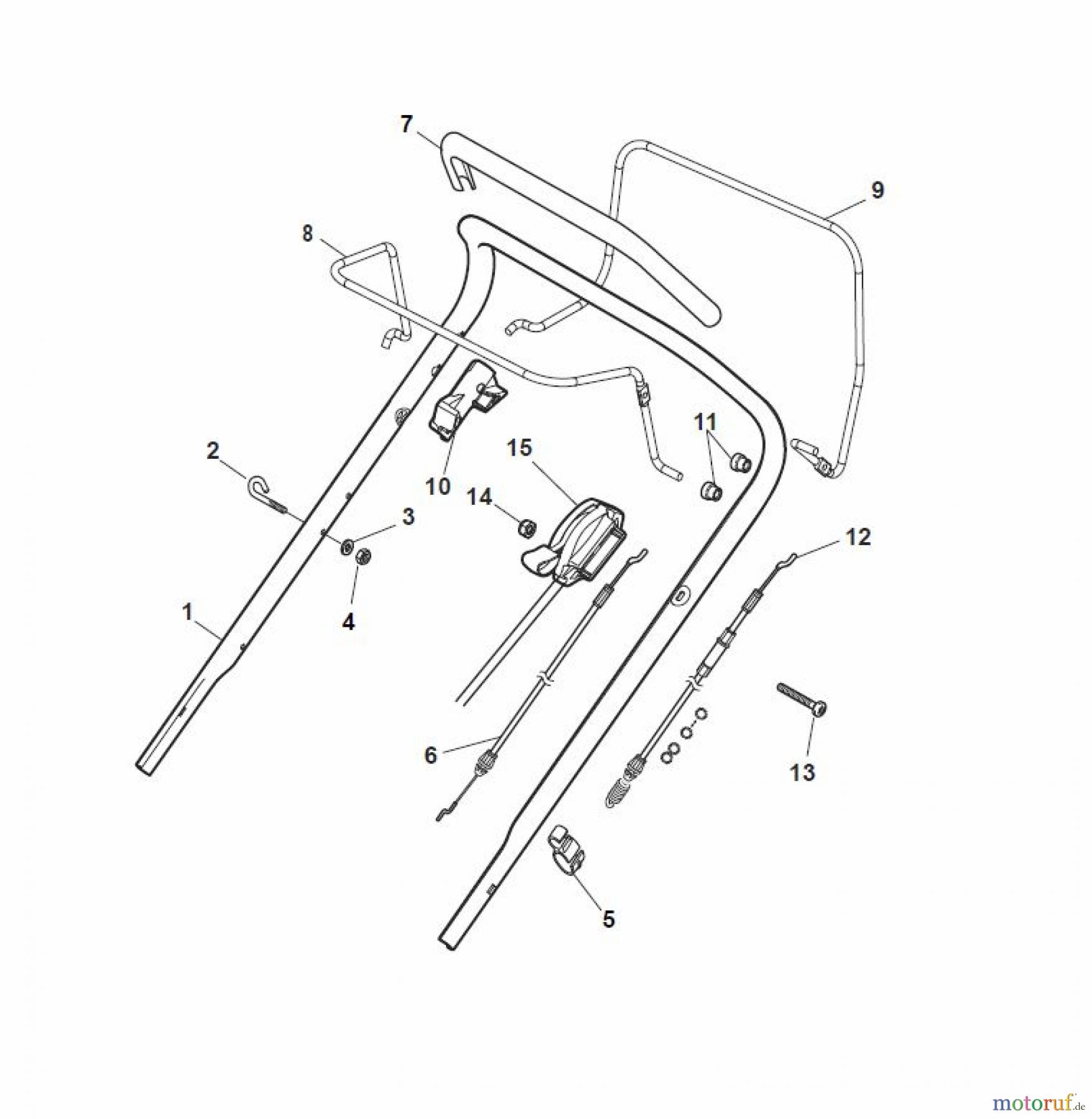  Global Garden Products GGP Rasenmäher Baujahr 2017 Benzin Mit Antrieb 2017 MCS 504 TR Handle, Upper Part